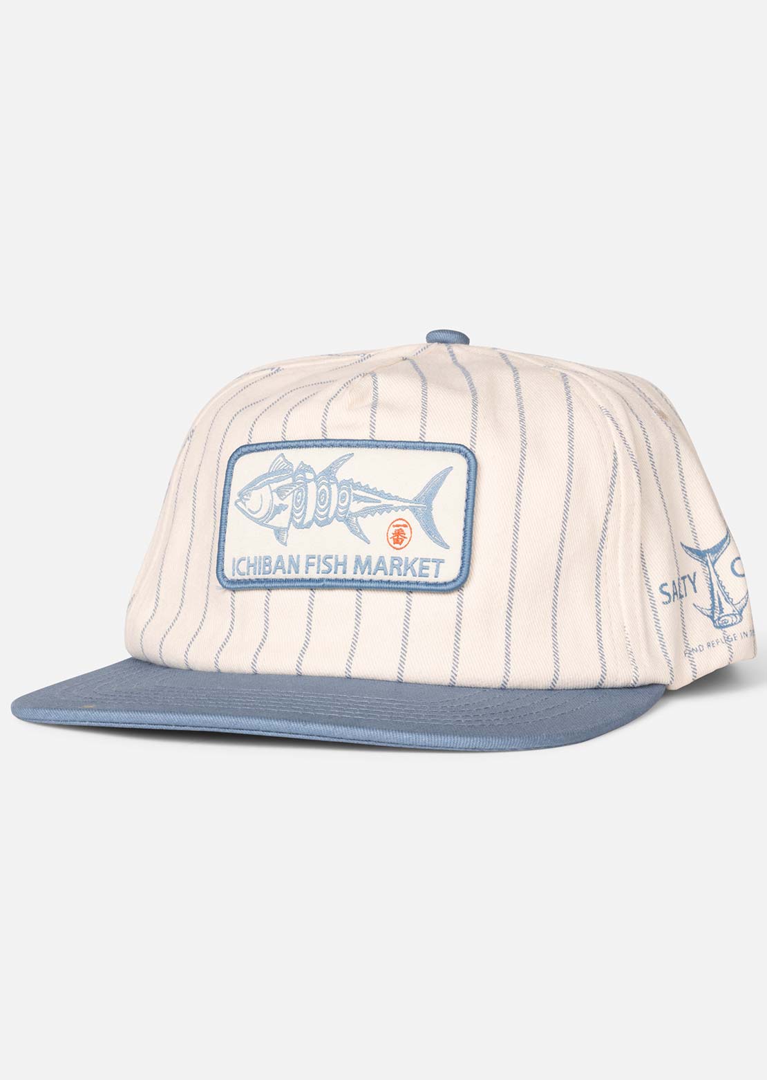 Salty Crew Men's Fish Market Snapback Cap Off White Slate