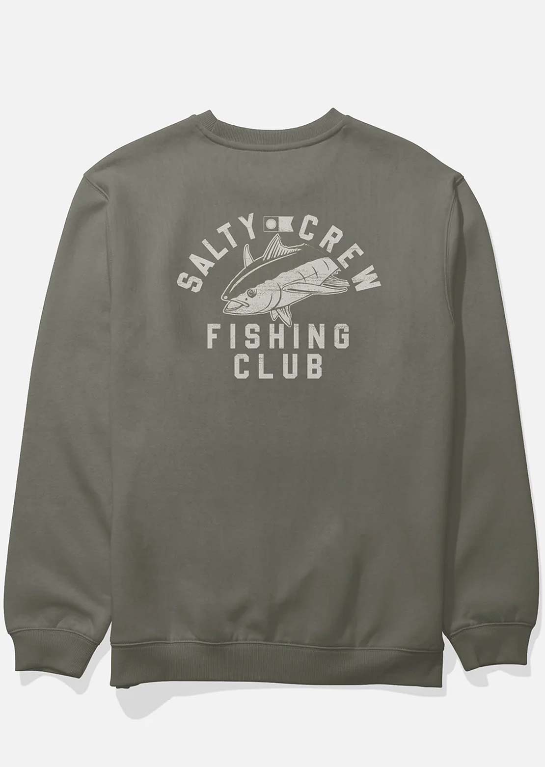 Salty Crew Men's Fishing Club Crewneck Fleece Dusty Olive