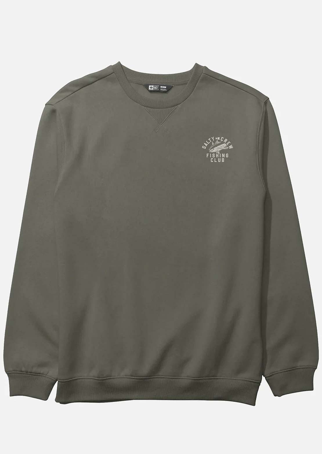 Salty Crew Men's Fishing Club Crewneck Fleece Dusty Olive