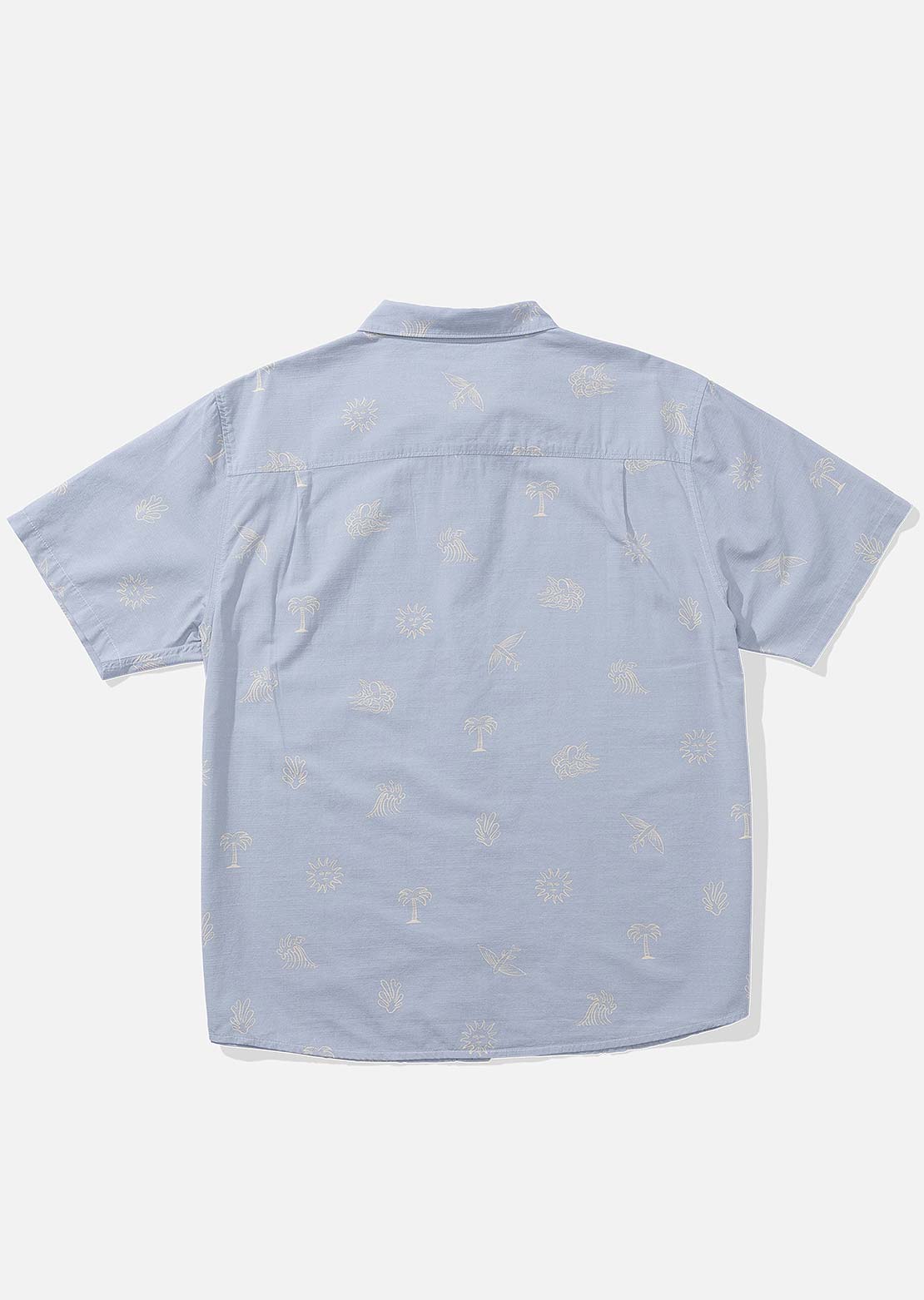 Salty Crew Men&#39;s Good Vibes Woven Button Up Shirt Blue Fog