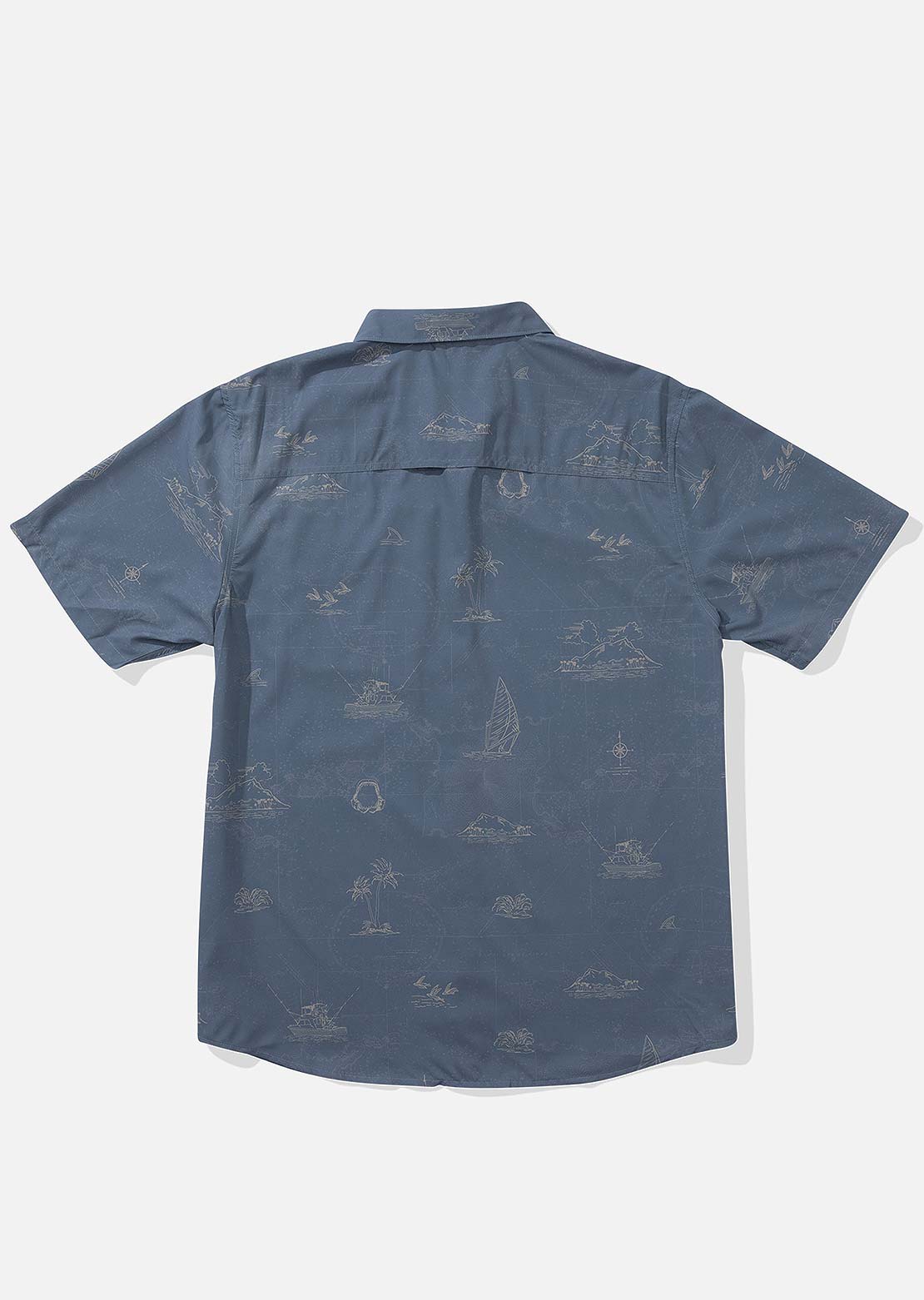 Salty Crew Men&#39;s Helmsman Tech Woven Button Up Shirt Bluefin