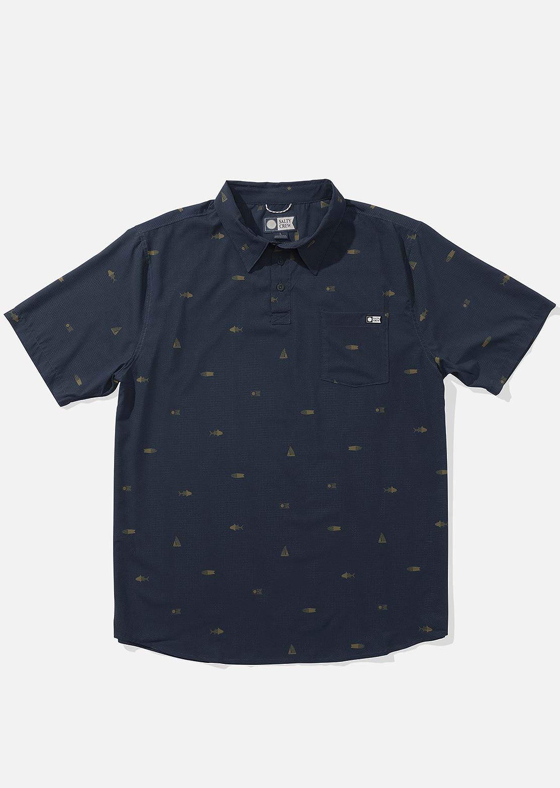 Salty Crew Men&#39;s Mayday Perf Tech Polo Navy