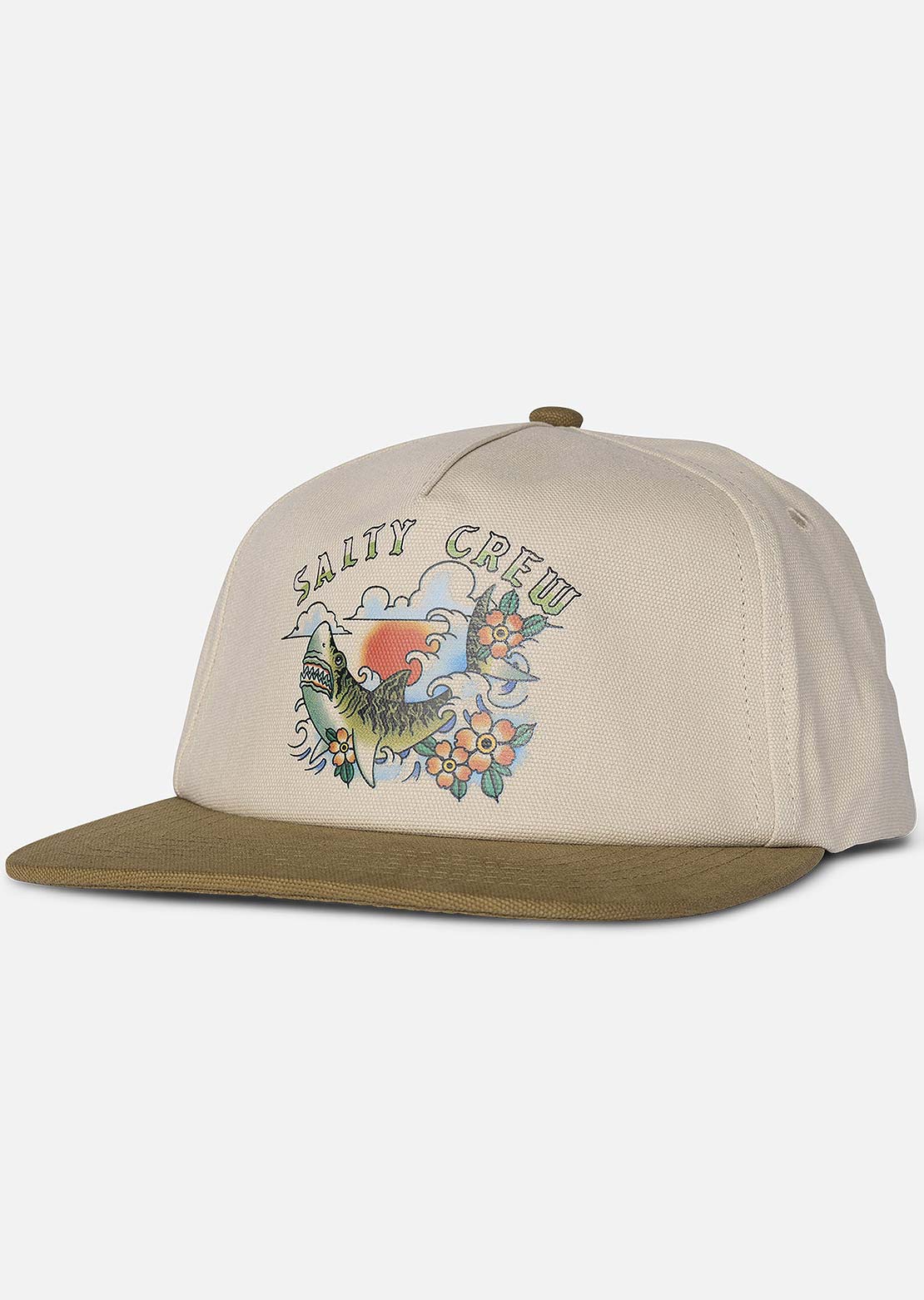 Salty Crew Men&#39;s Old School 5 Panel Cap Oyster/Brown
