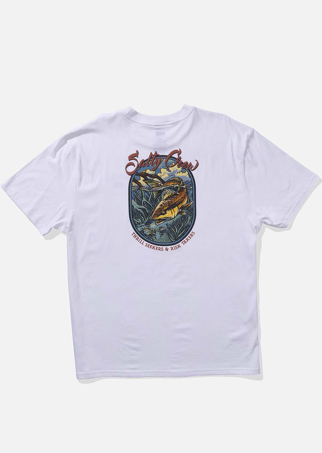 Salty Crew Men&#39;s Red Fish Classic T-Shirt White