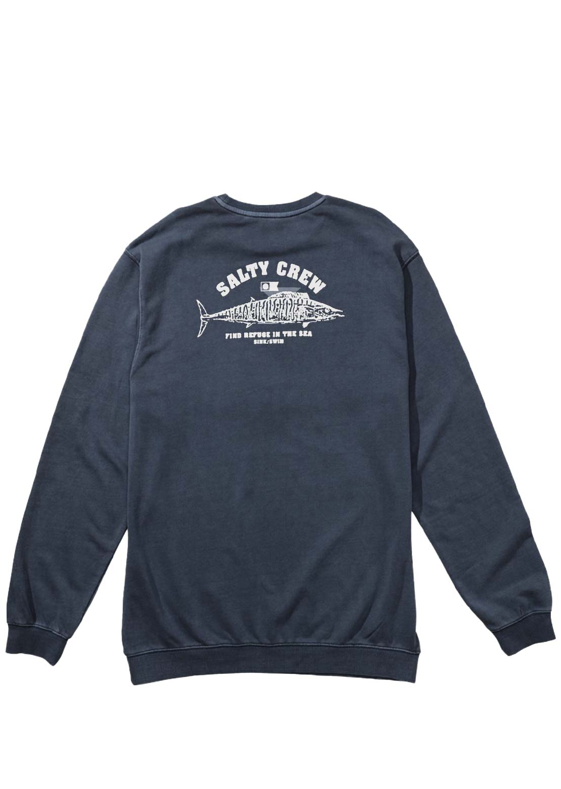 Salty Crew Men&#39;s Wahoo Stamped Crew Longsleeve Fleece Bluefin