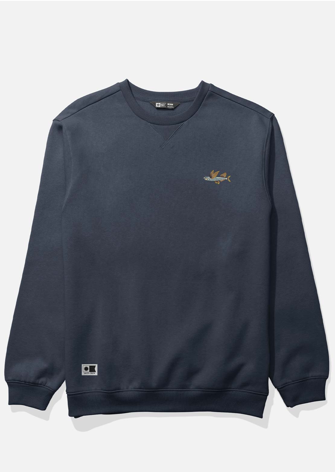 Salty Crew Men's Worn In Crew Fleece Longsleeve Navy