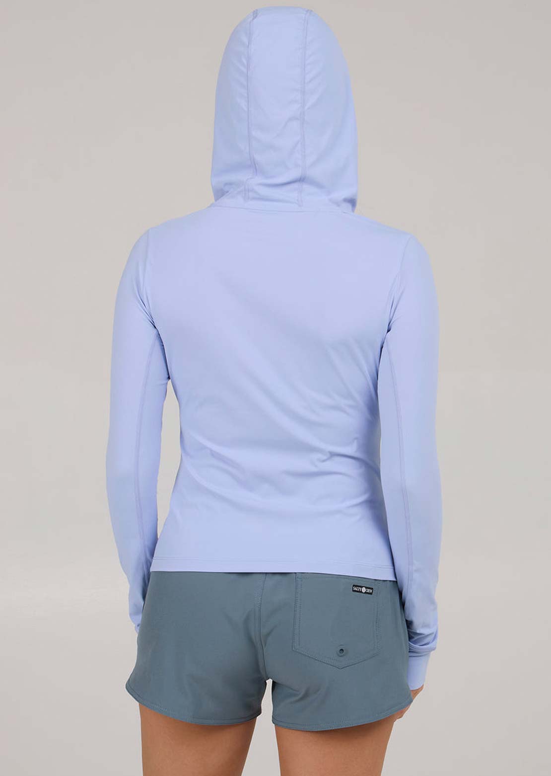Salty Crew Women&#39;s Alpha Hooded Rashguard Violet Blue