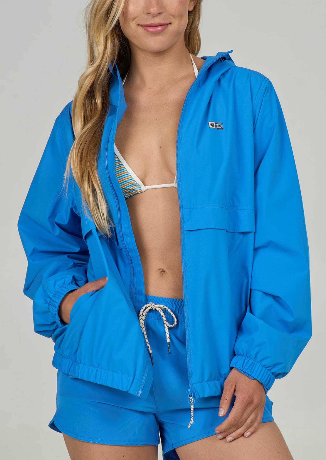 Salty Crew Women's Barrier Windbreaker Bold Blue