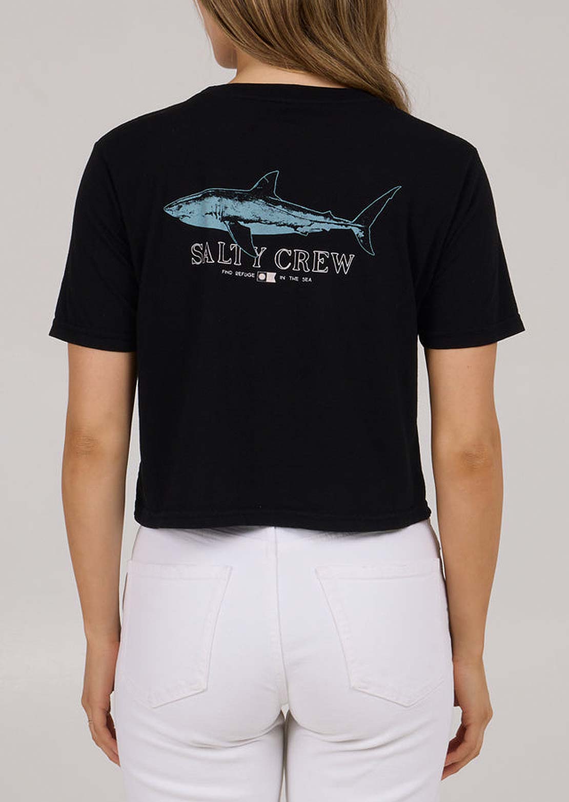 Salty Crew Women&#39;s Brother Bruce Crop T-Shirt Black
