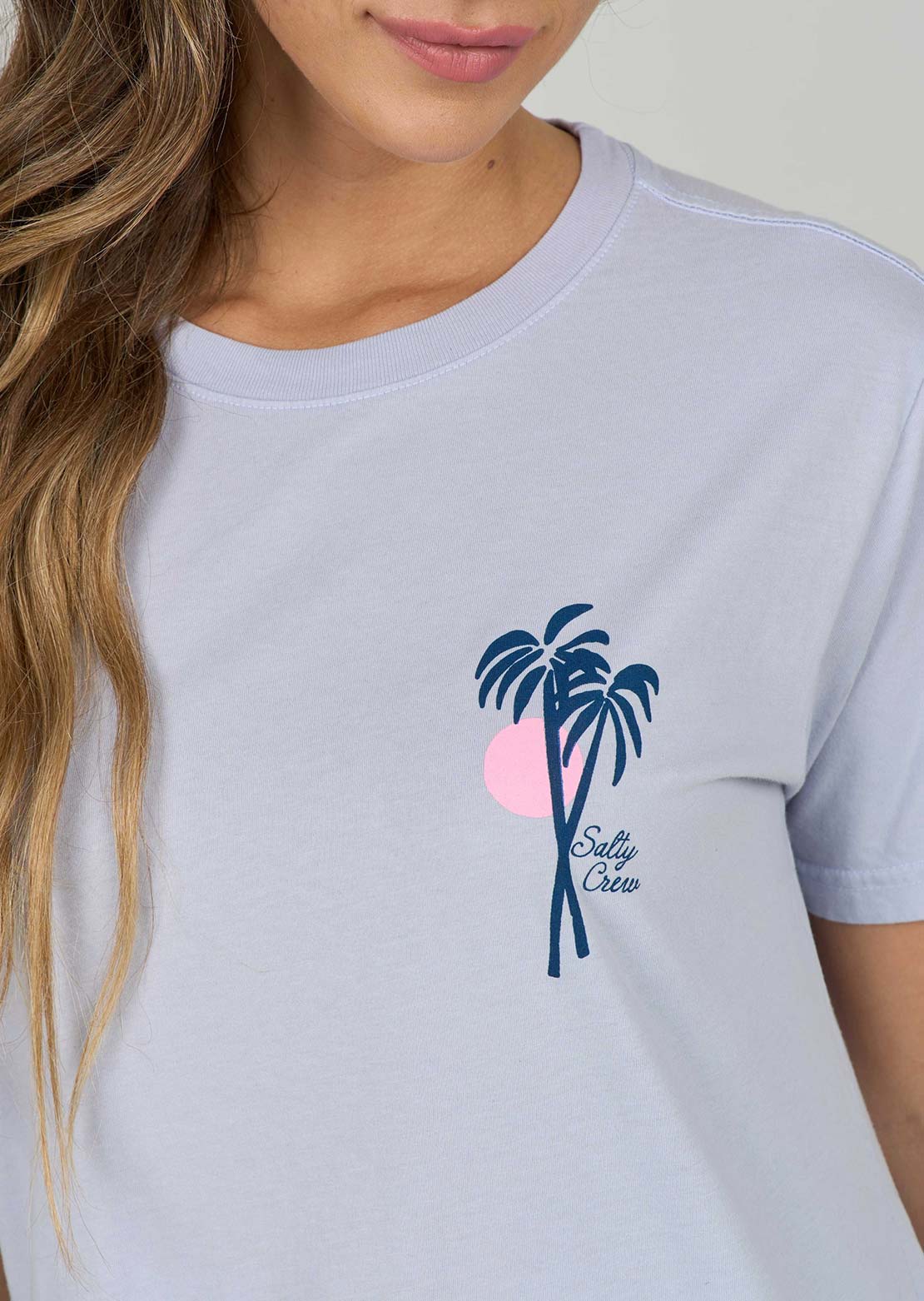 Salty Crew Women's Geo Palm Boyfriend T-Shirt Fog