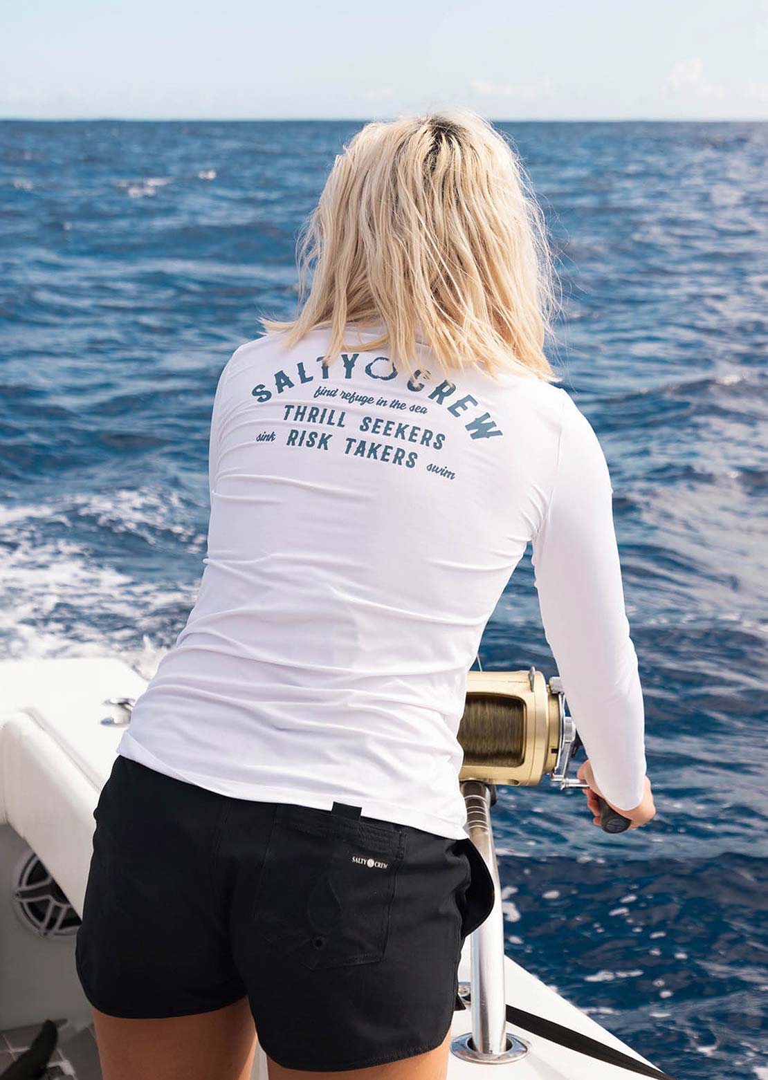 Salty Crew Women&#39;s Night Bite Sun Button Up Shirt White