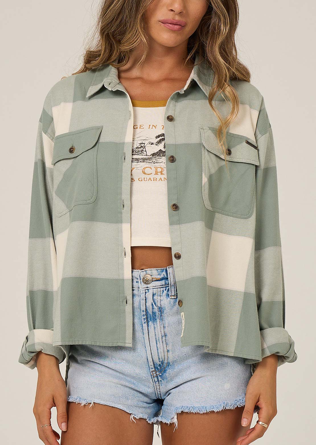 Salty Crew Women's Nomad Flannel Button Up Shirt