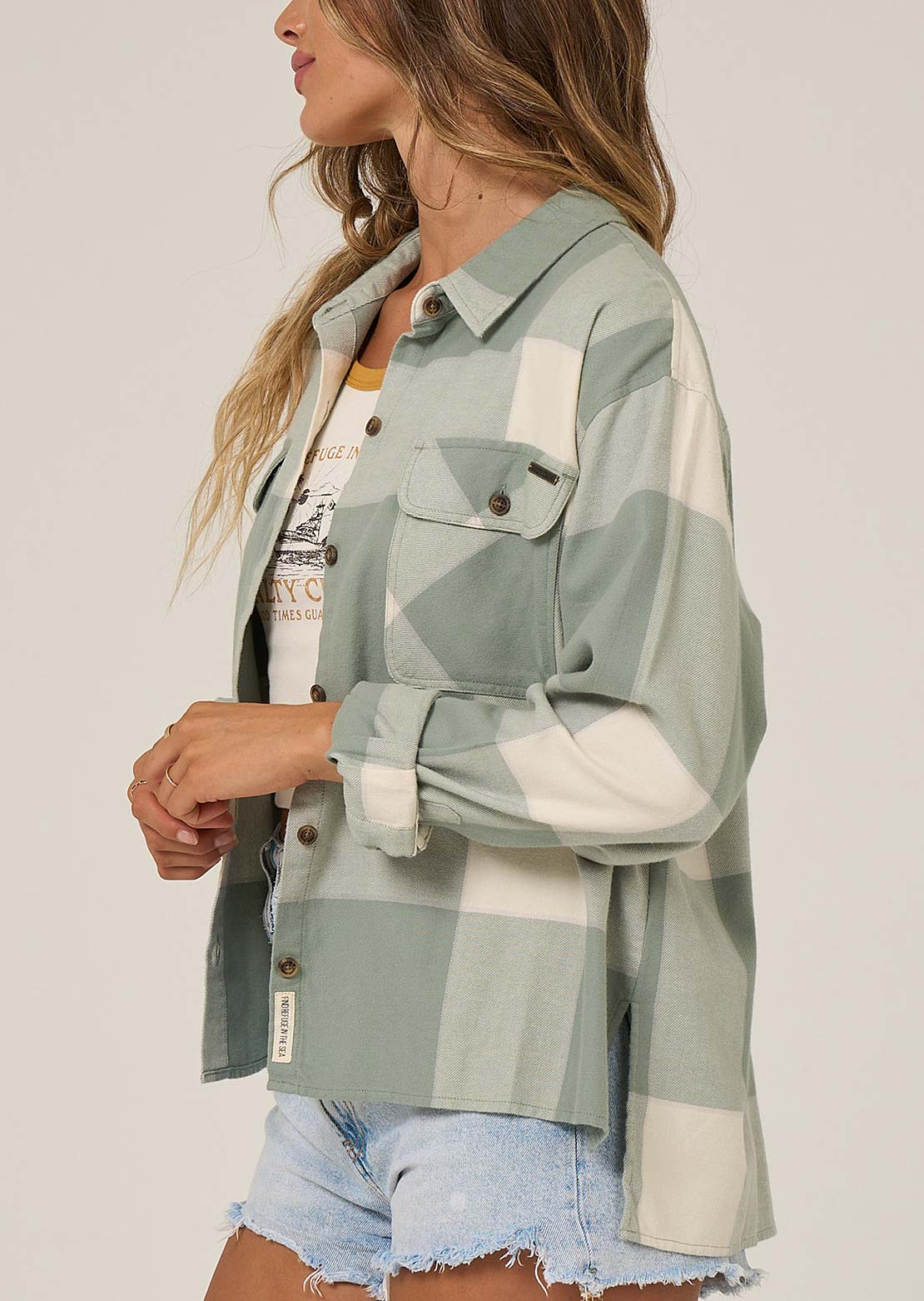 Salty Crew Women's Nomad Flannel Button Up Shirt