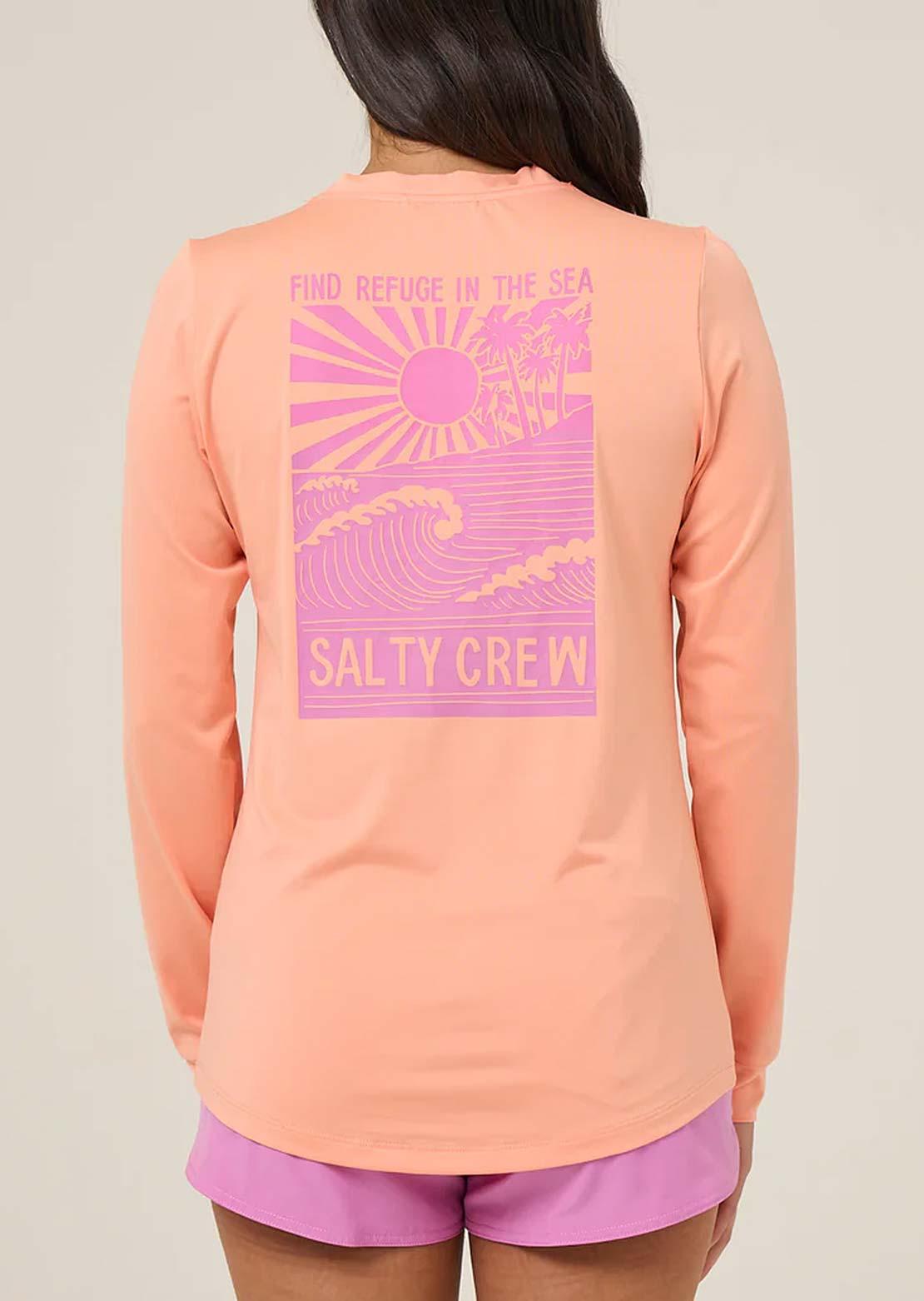 Salty Crew Women's Rise and Smile Sunshirt Papaya