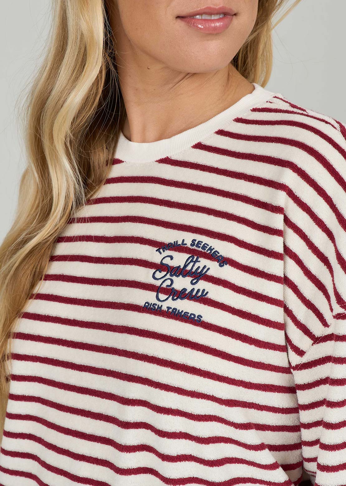 Salty Crew Women's Schooner Crew Longsleeve Plum