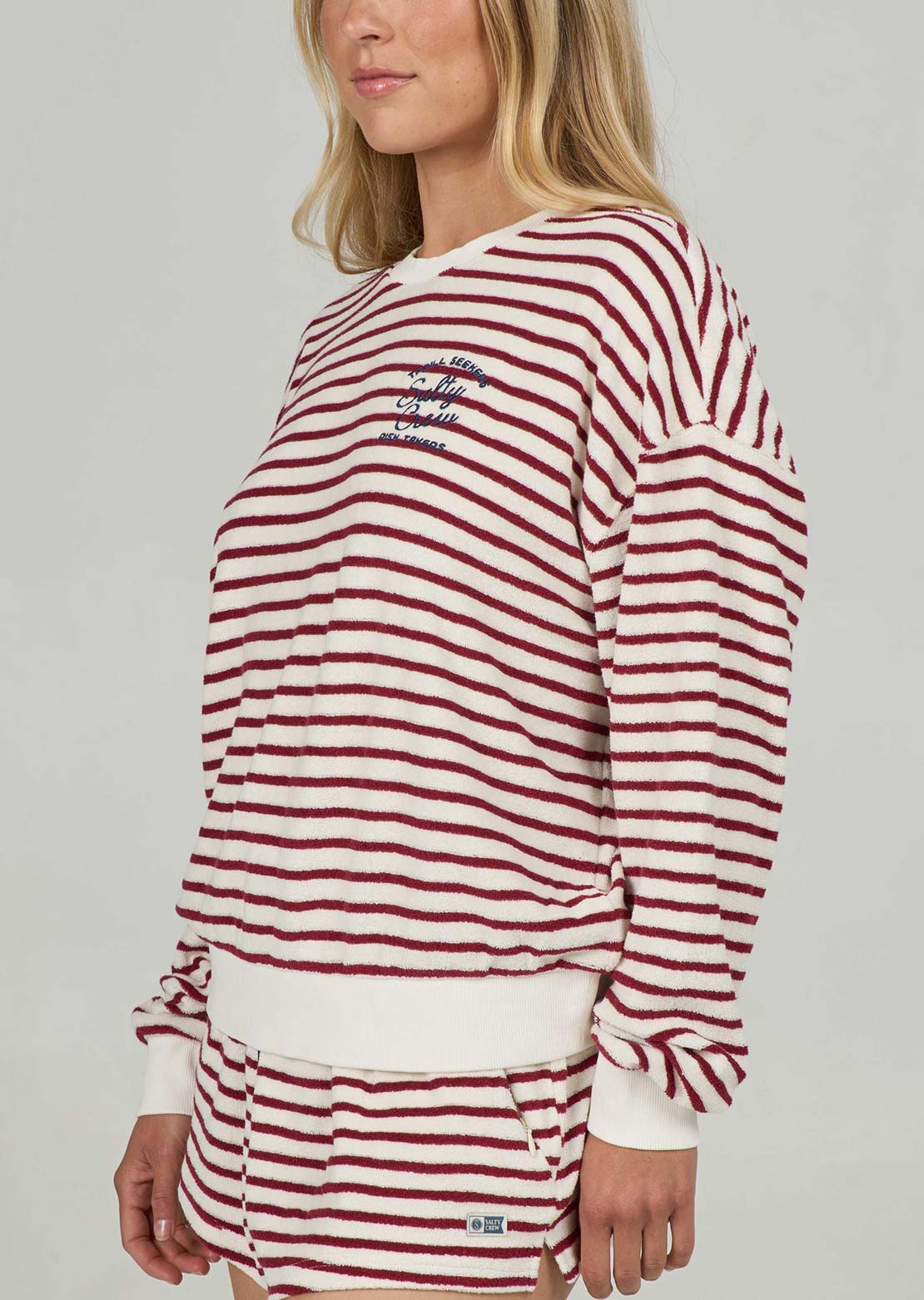 Salty Crew Women's Schooner Crew Longsleeve Plum