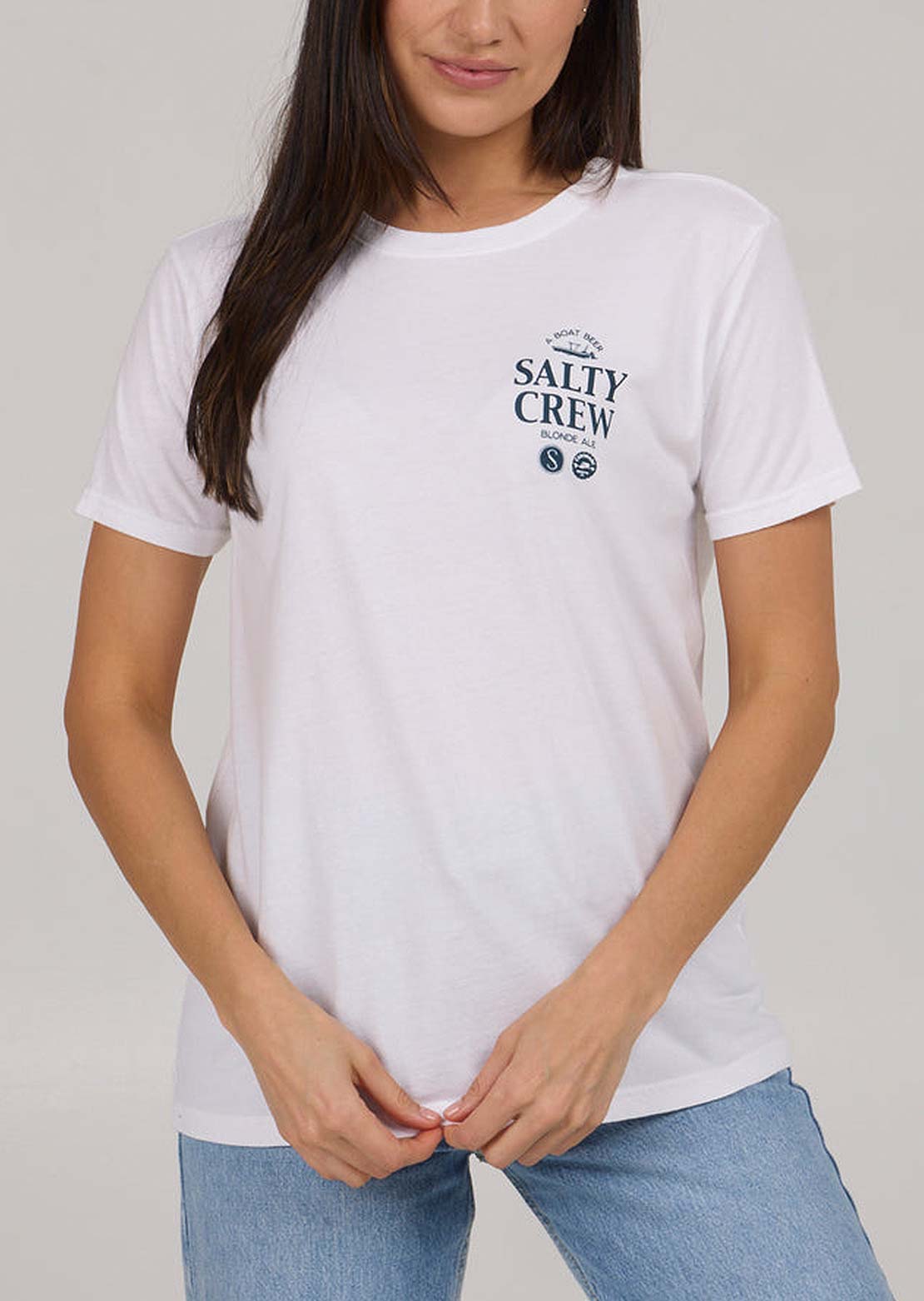Salty Crew Women&#39;s Sip And Sea BF T-Shirt White