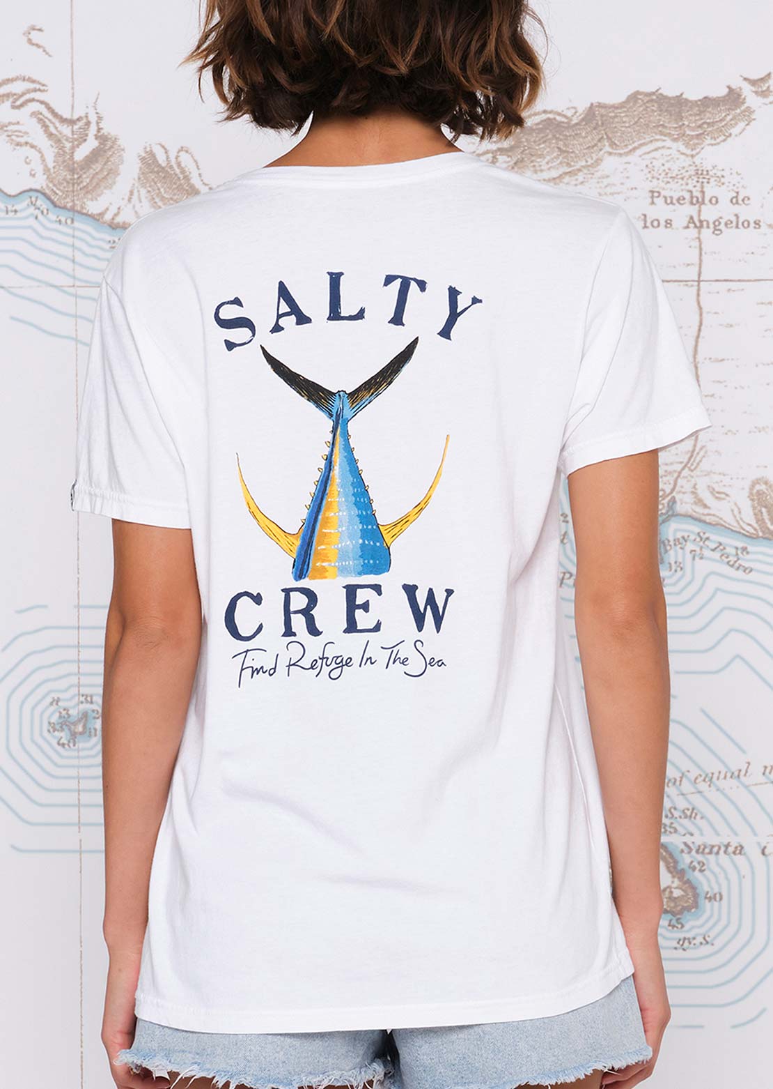 Salty Crew Women&#39;s Tailed Boyfriend T-Shirt White