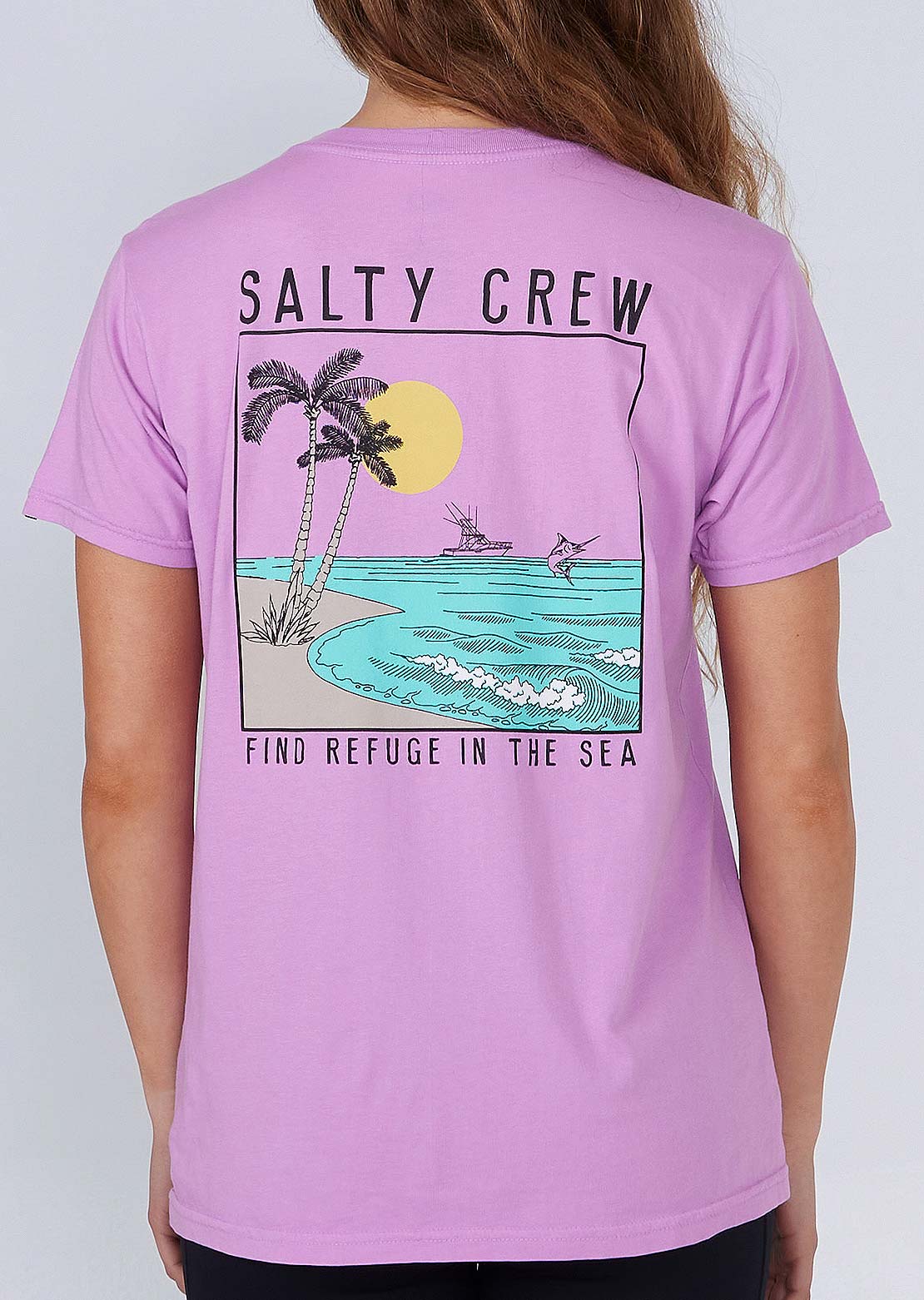 Salty Crew Women&#39;s The Good Life Boyfriend T-Shirt Orchid