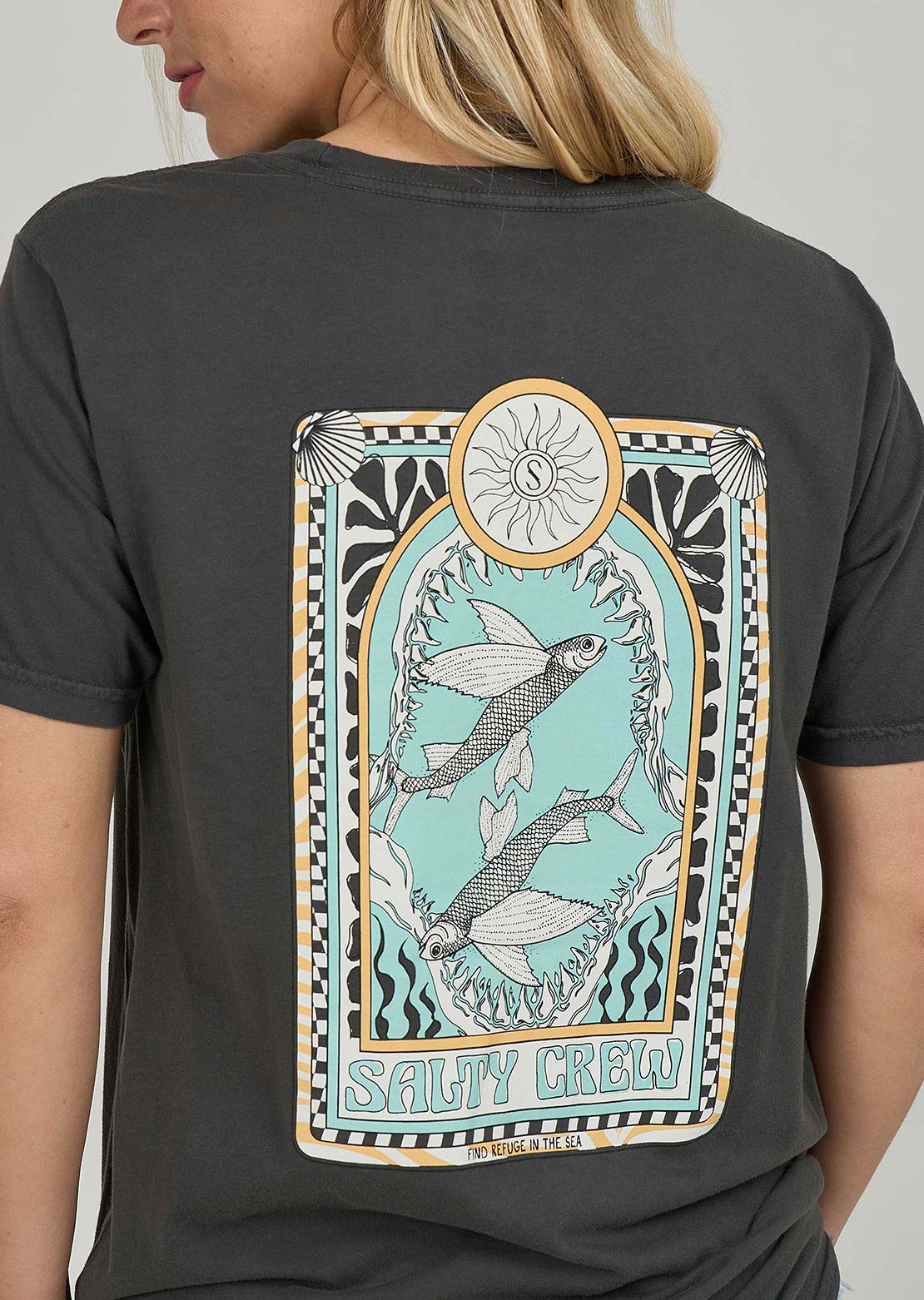 Salty Crew Women's Zodiac Boyfriend T-Shirt Charcoal