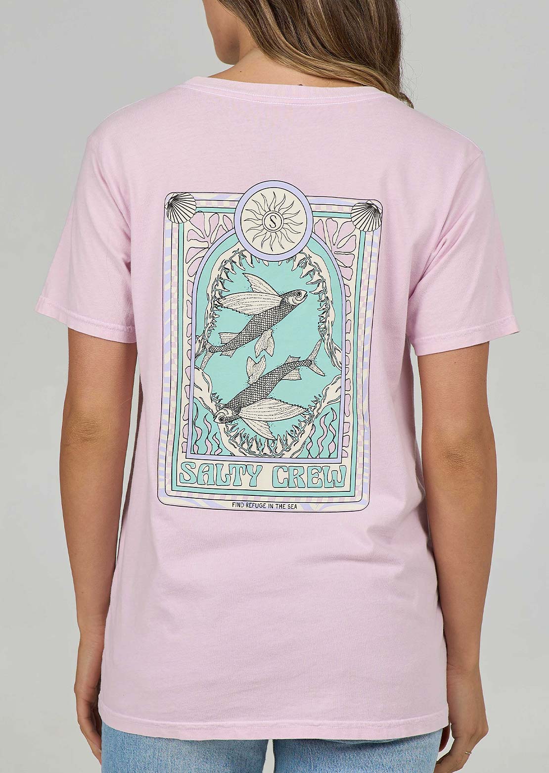 Salty Crew Women's Zodiac Boyfriend T-Shirt Pink Skies