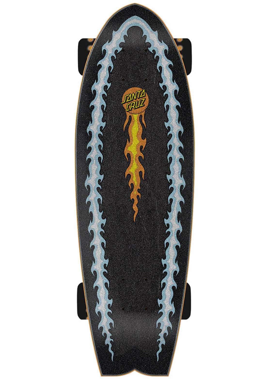 Santa Cruz Shark Flaming Dice Dot Skateboard Deck
