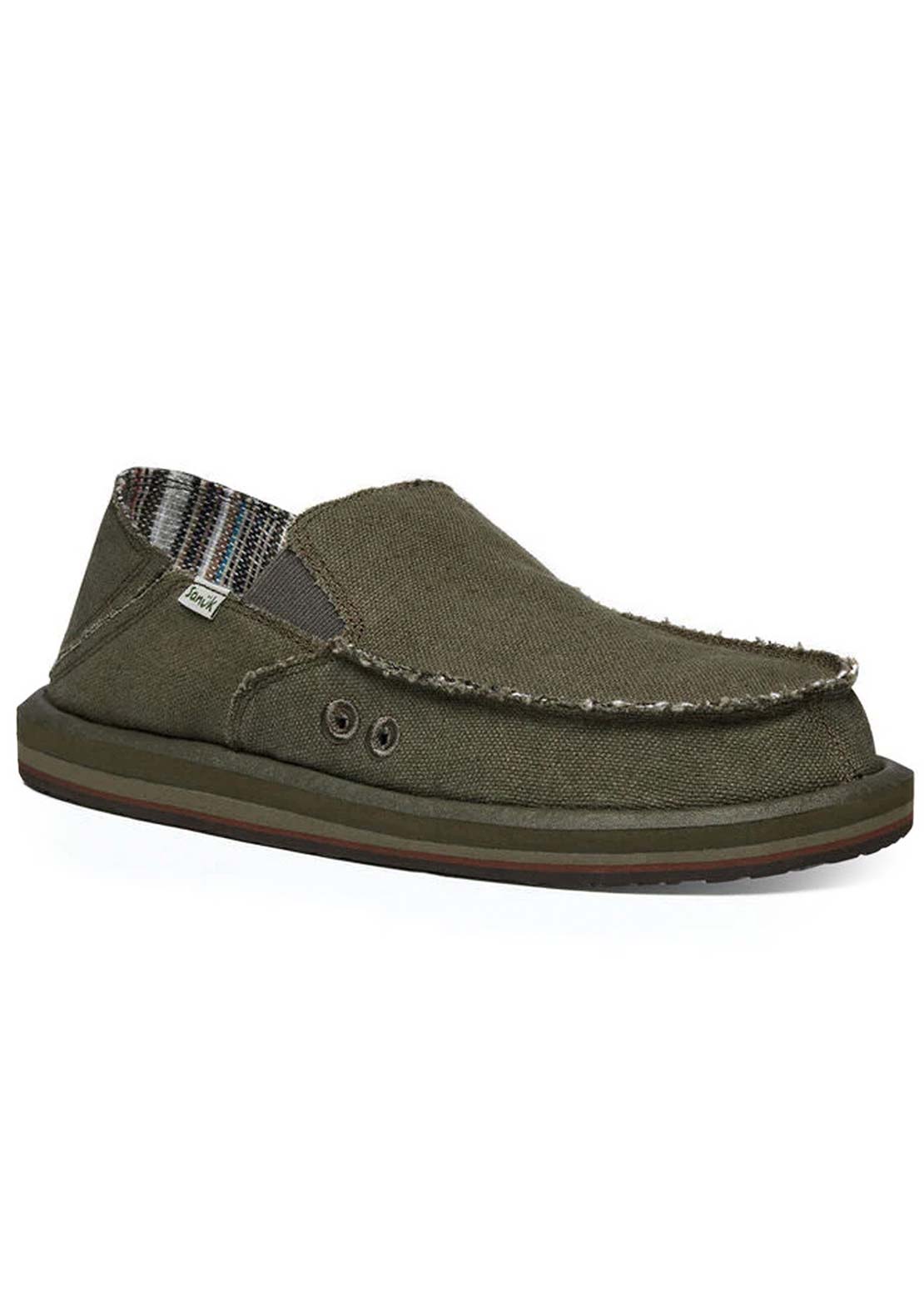 Sanuk Men's Donny Hemp Shoes Army