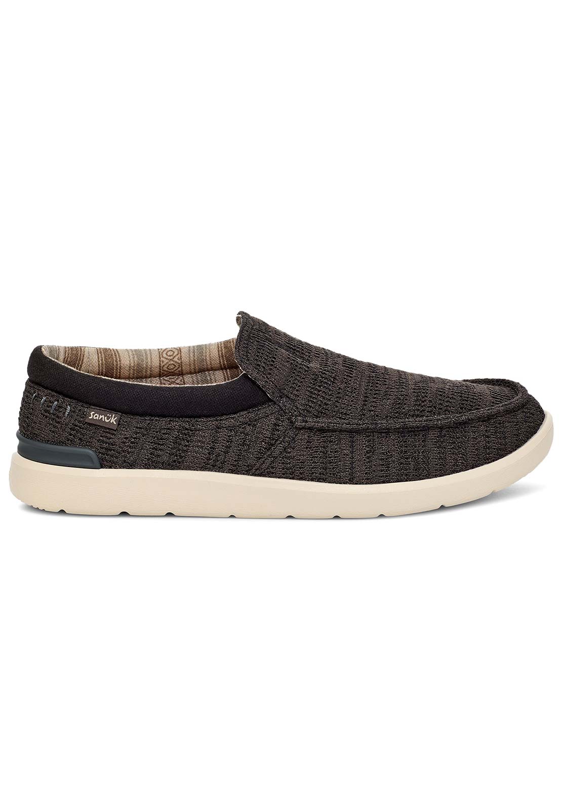 Sanuk Men's Hangout Lite Knit Sneaker – Slip-On, Relaxed Fit, Cork-Lined Insole, Sugarlite Outsole