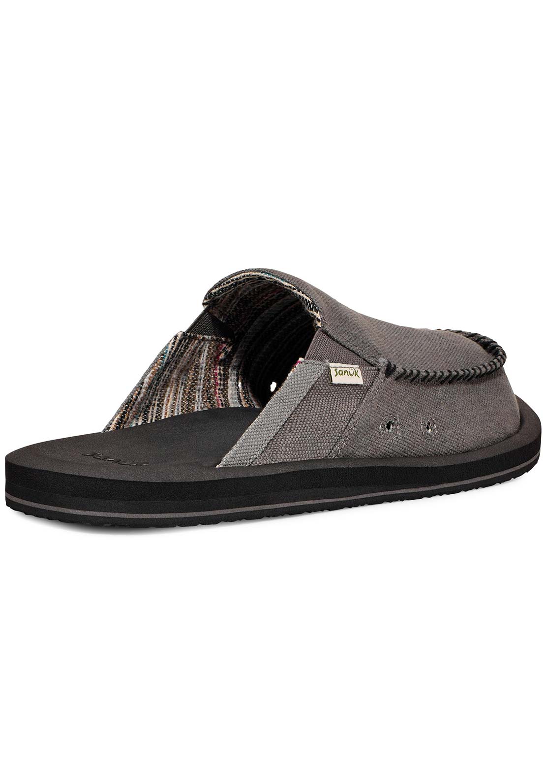 Sanuk Men's You Got My Back Hemp Slippers Dark Grey