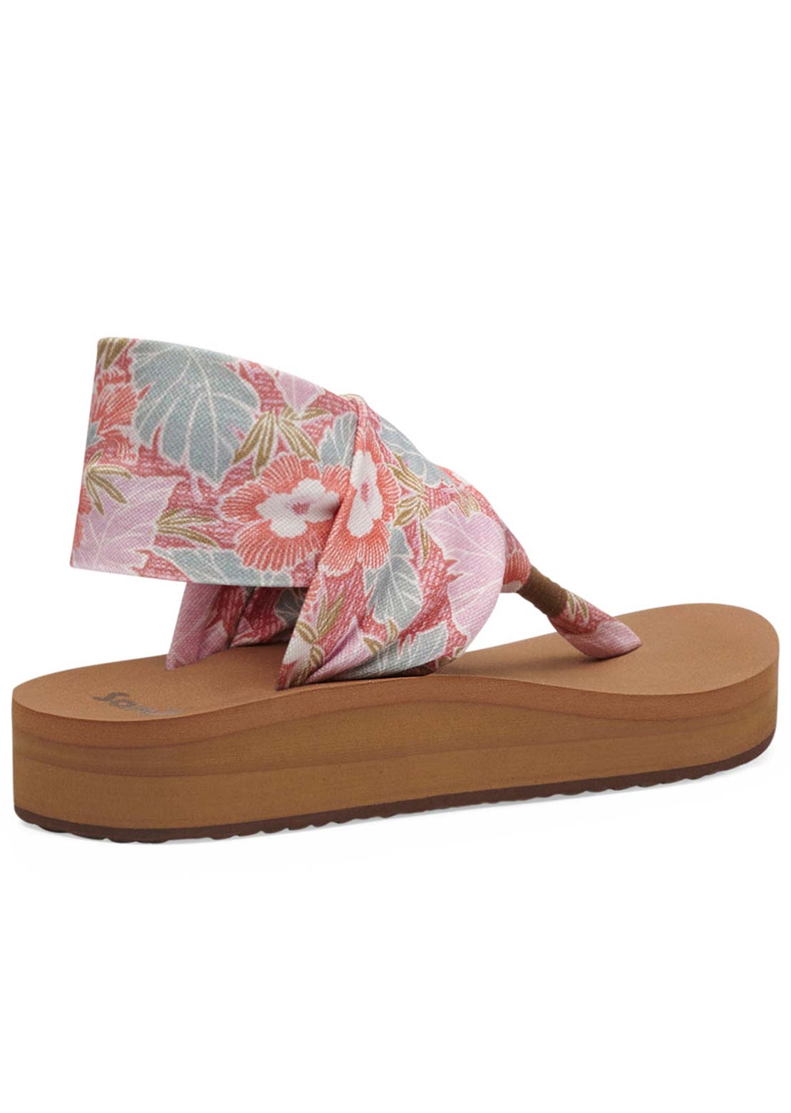 Sanuk Women's Sling ST Midform Hibiscus Sandals Pink Multi