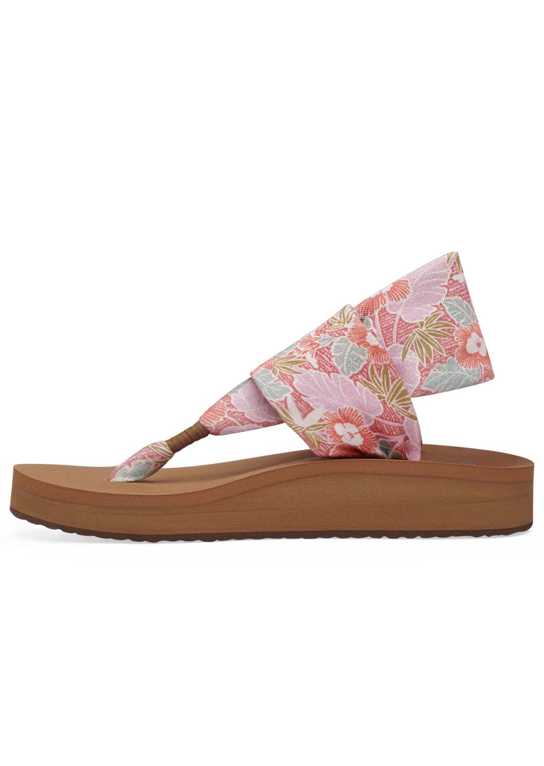 Sanuk Women's Sling ST Midform Hibiscus Sandals Pink Multi
