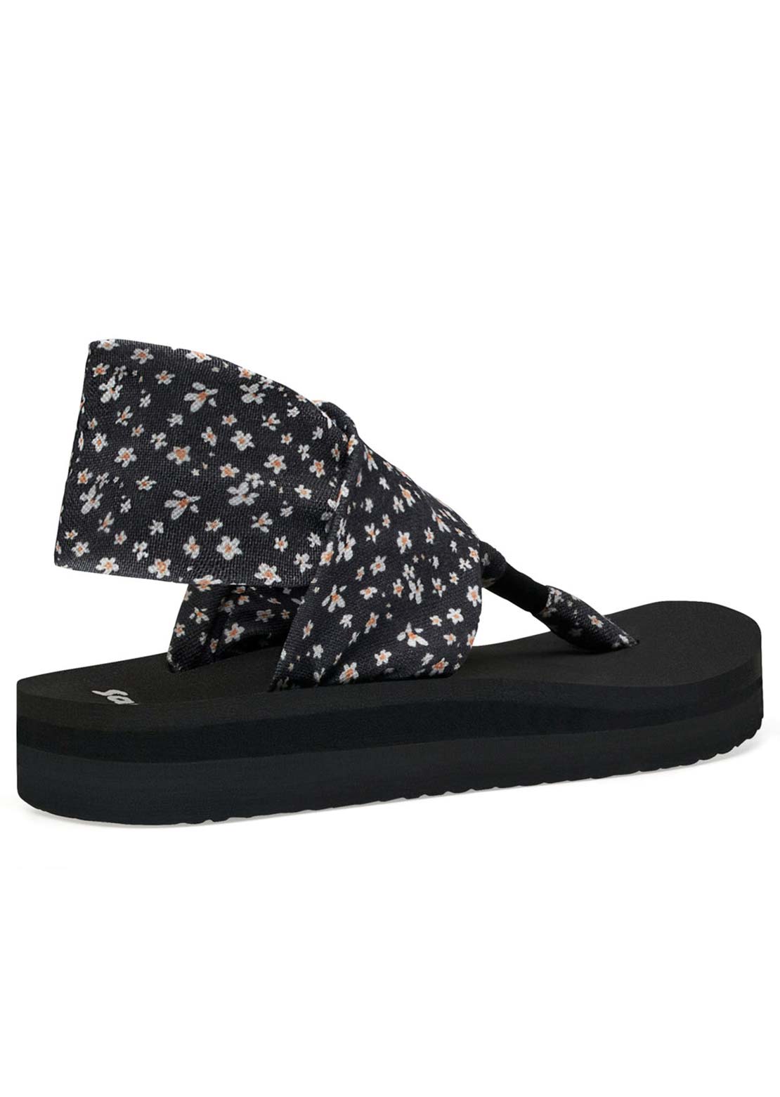 Sanuk Women's Sling ST Midform Microfloral Sandals Black