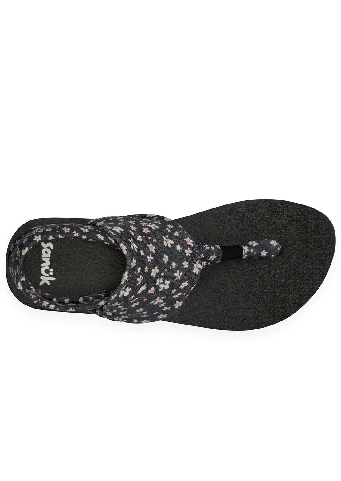 Sanuk Women's Sling ST Midform Microfloral Sandals Black