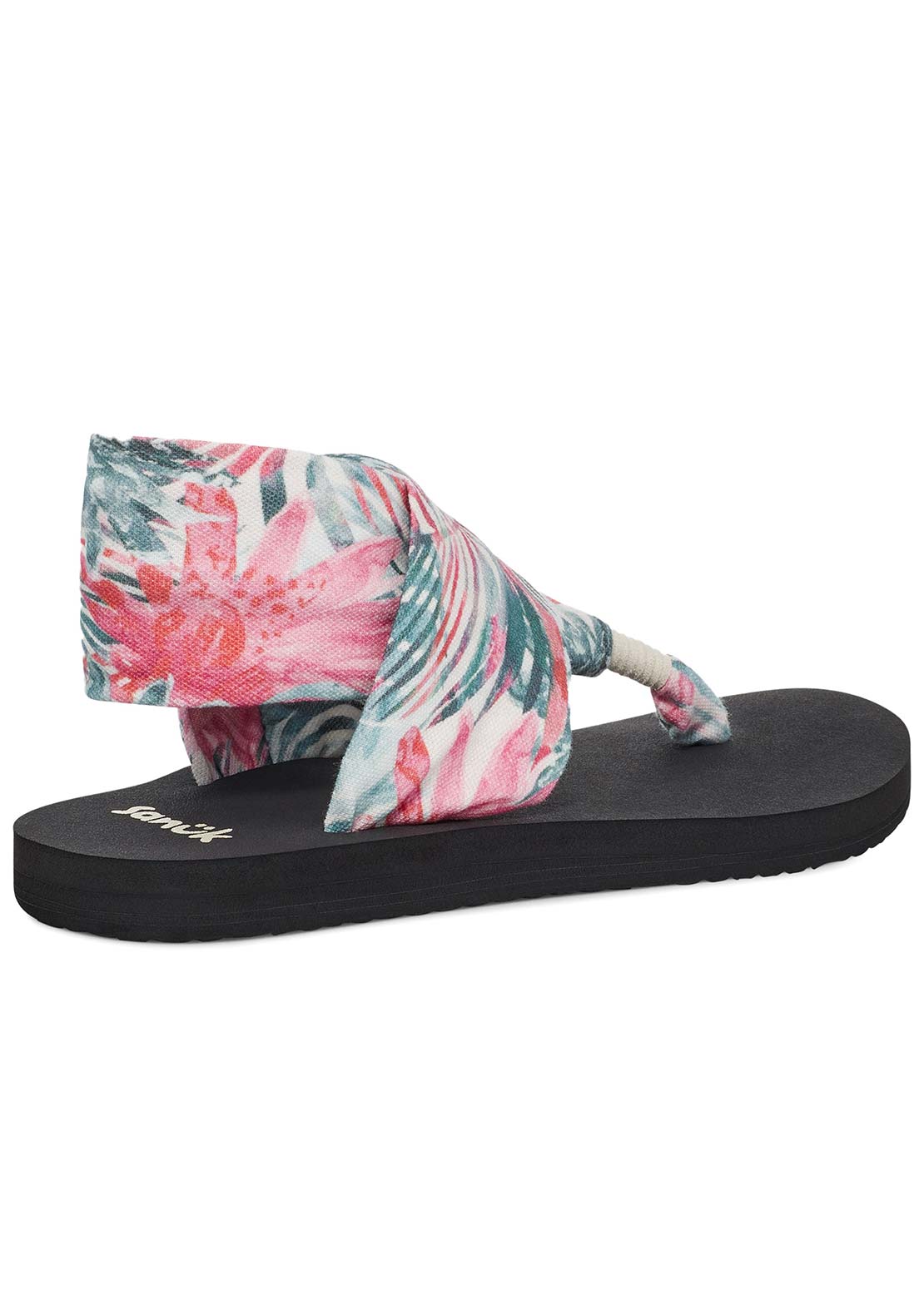 Sanuk Women's Sling ST Watercolor Palm Sandals Pink Multi