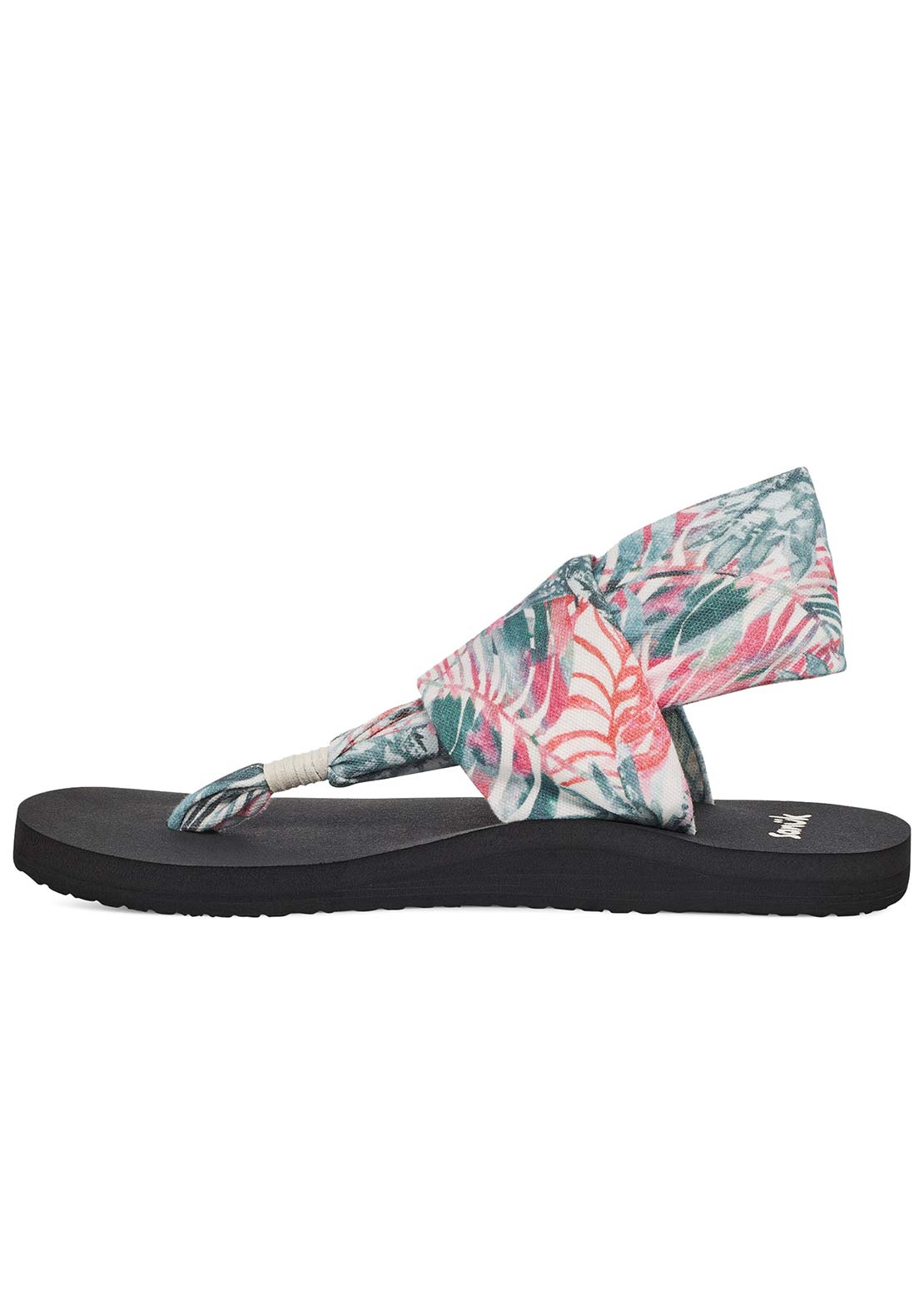 Sanuk Women's Sling ST Watercolor Palm Sandals Pink Multi