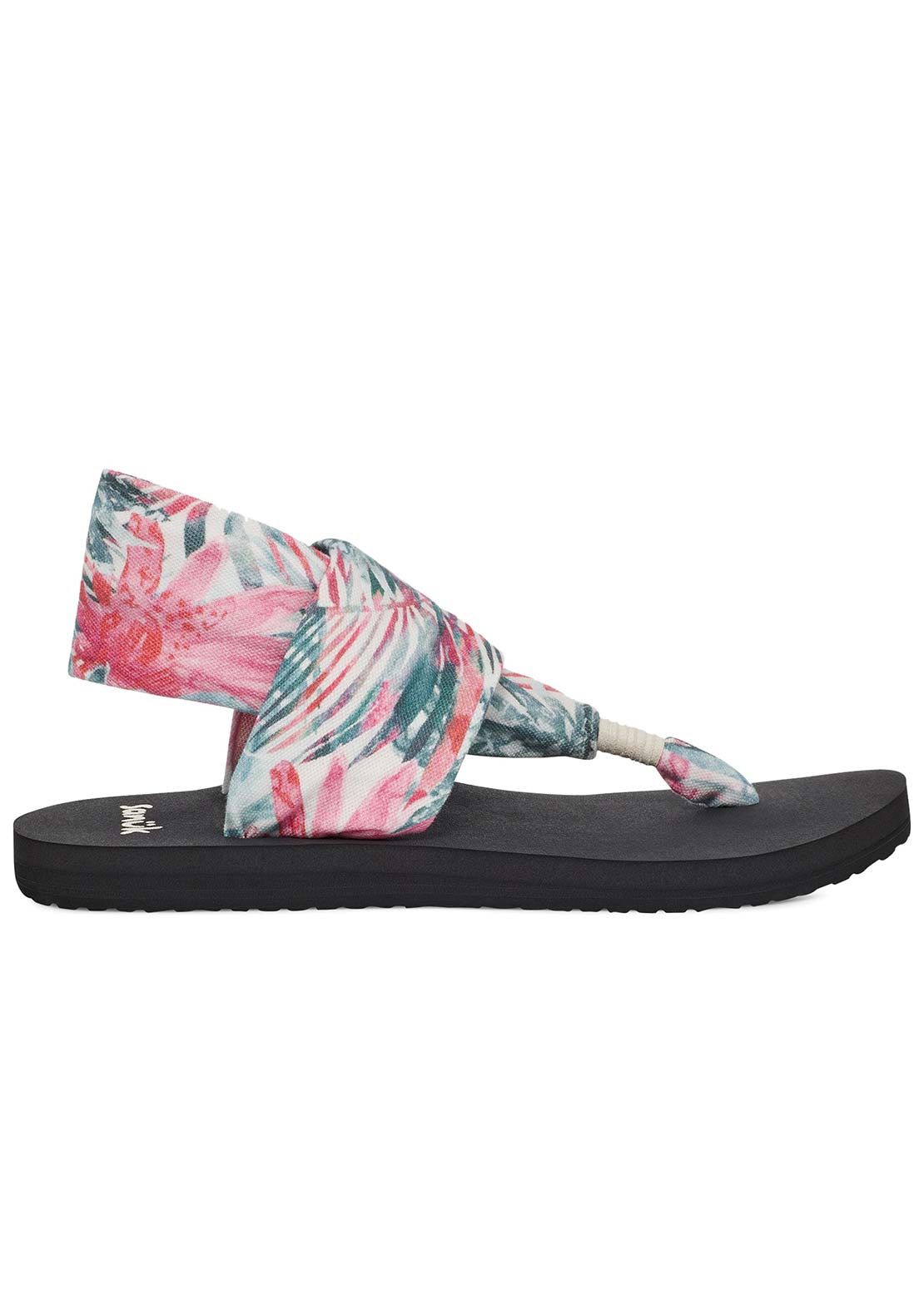 Sanuk Women's Sling ST Watercolor Palm Sandals Pink Multi