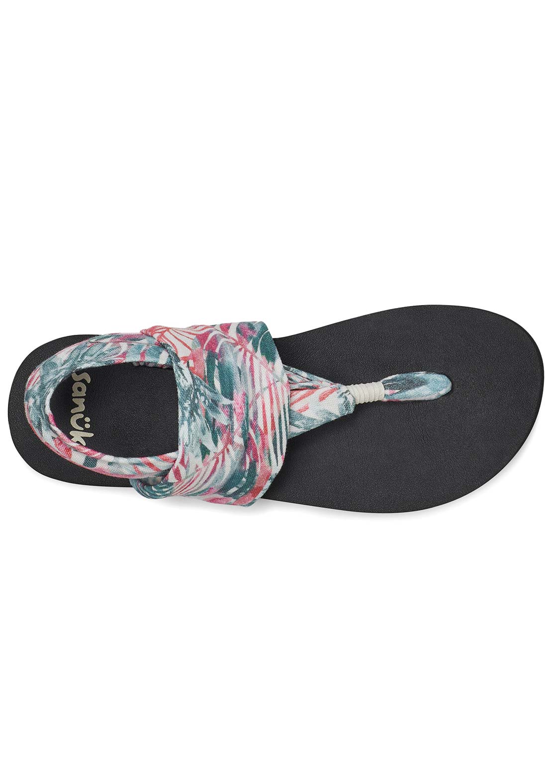 Sanuk Women's Sling ST Watercolor Palm Sandals Pink Multi