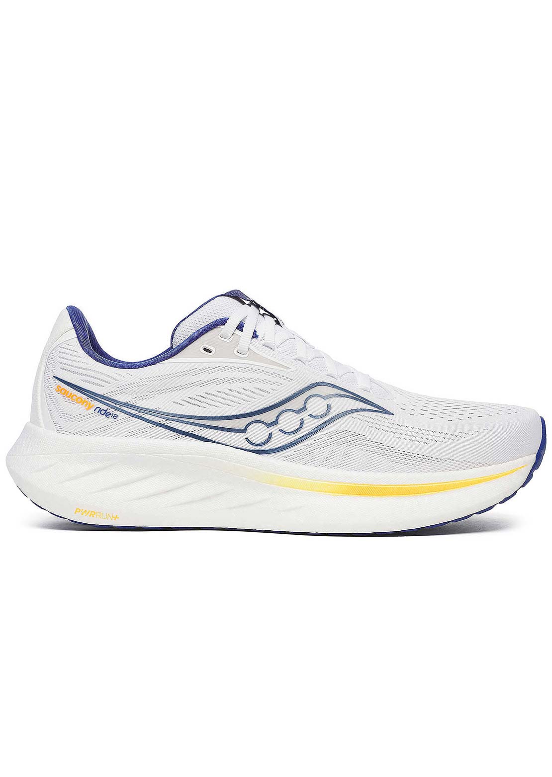 Saucony Men's Ride 18 Shoes White/Azurite
