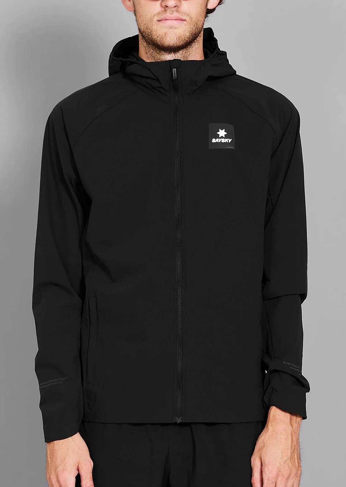 Saysky Men's Clean Pace Flex Hooded Jacket Black