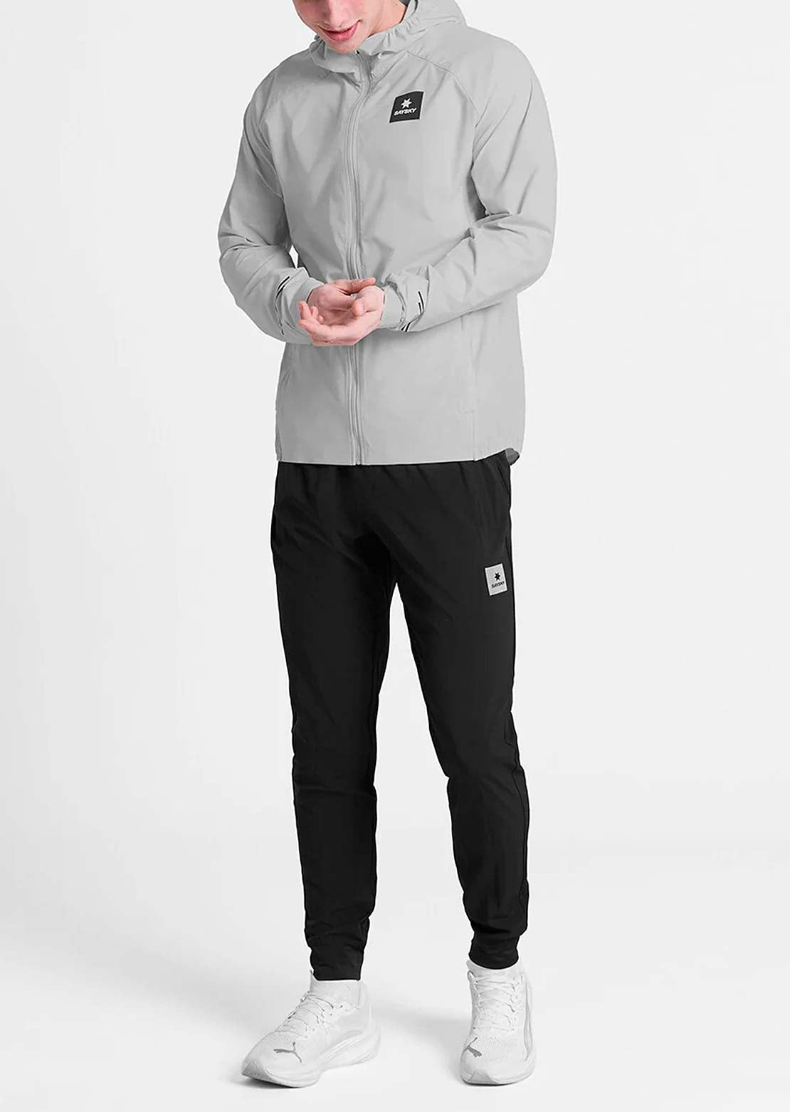 Saysky Men's Clean Pace Flex Hooded Jacket Grey