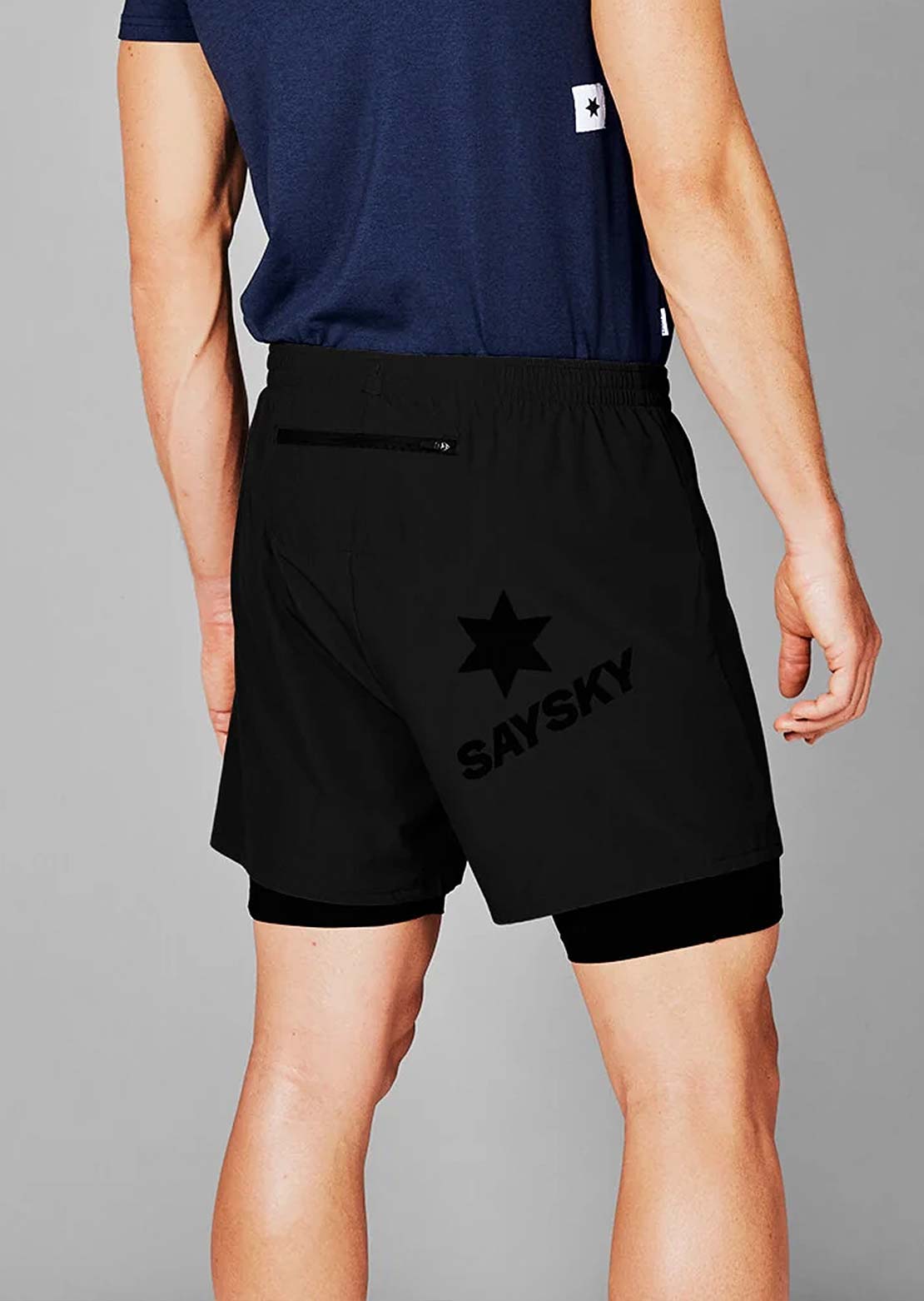 Saysky Men's Pace 2 in 1 5" Shorts Black
