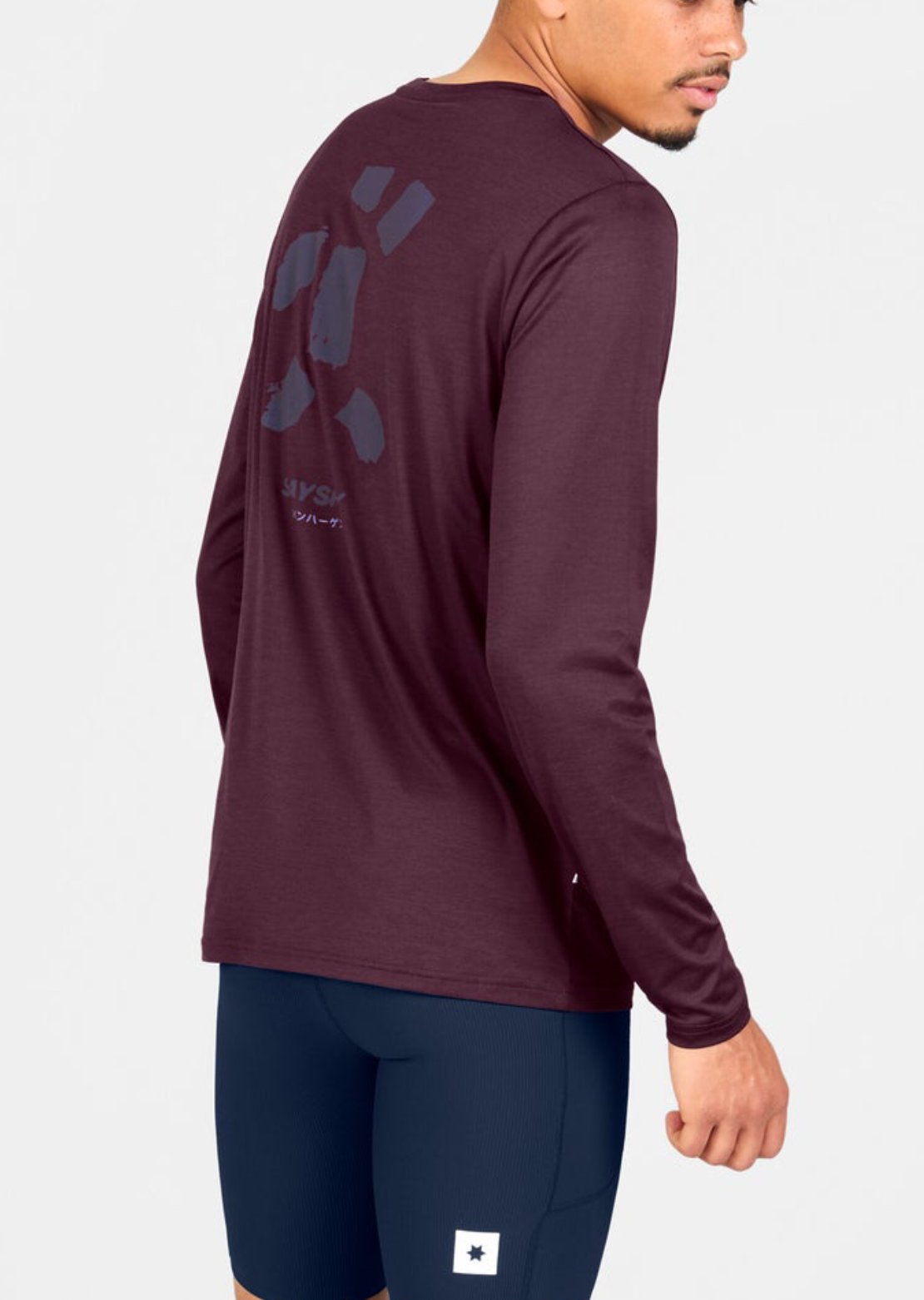 Saysky Men's X Checks of Edo Pace Long Sleeve Burgundy