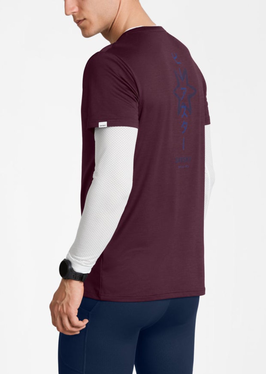 Saysky Men's X Checks of Edo Pace T-Shirt Burgundy