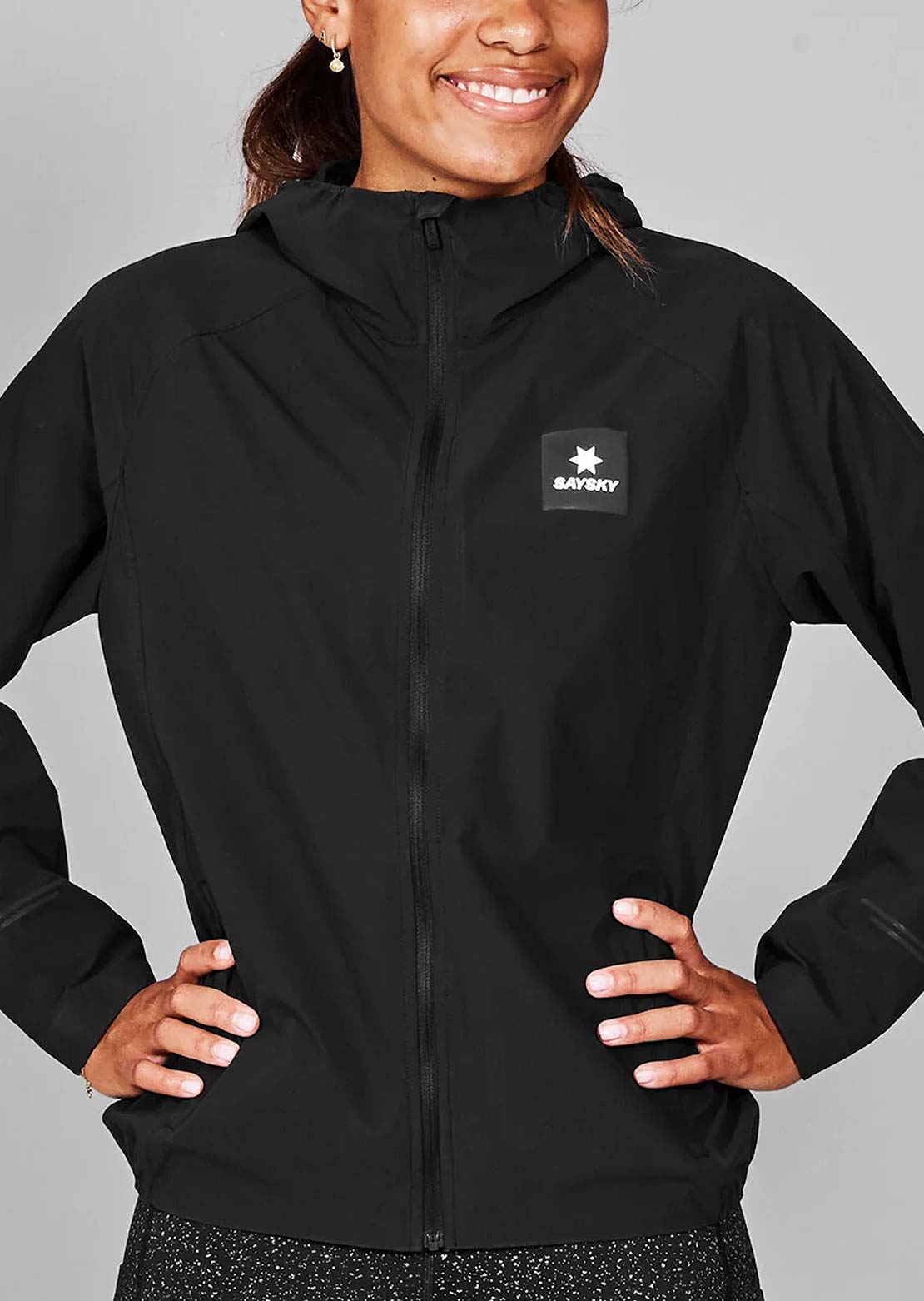 Saysky Women's Clean Pace Flex Hooded Jacket Black