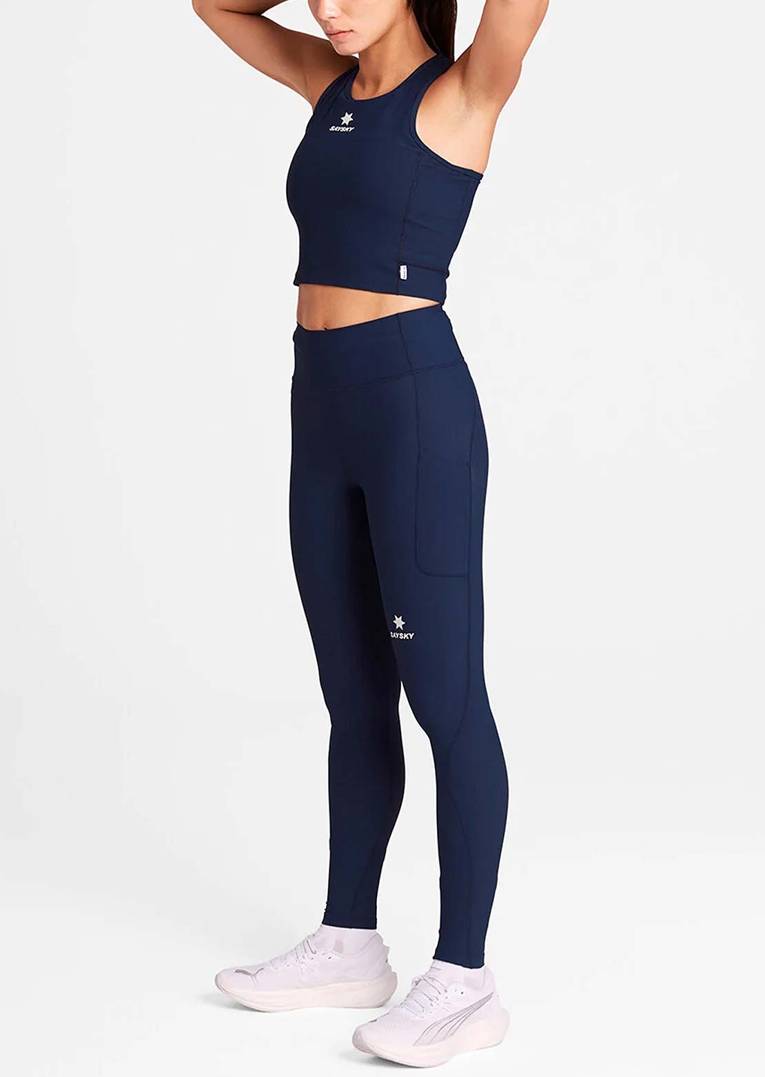 Saysky Women's Combat Rib Crop Top Blue