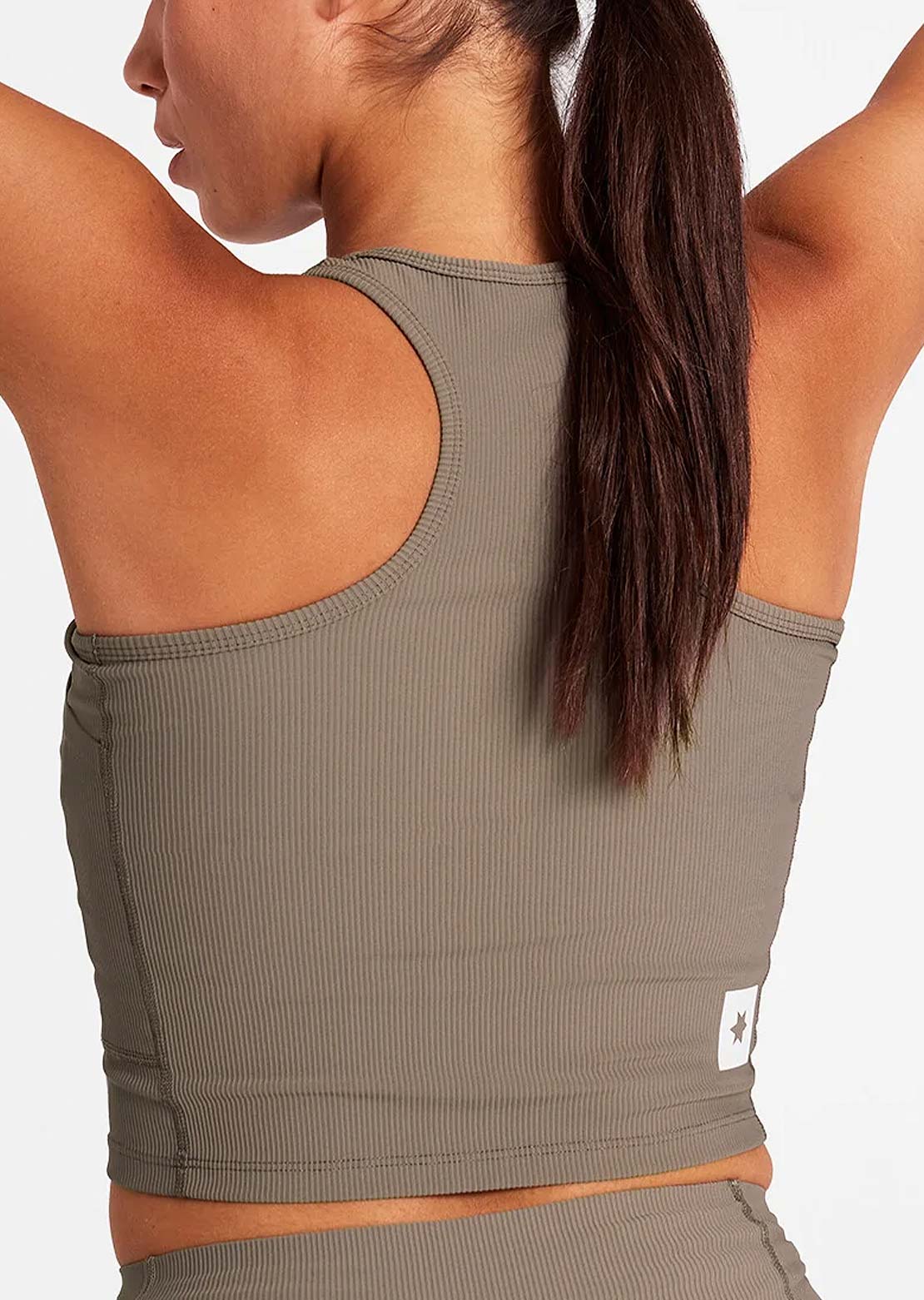 Saysky Women's Combat Rib Crop Top Taupe
