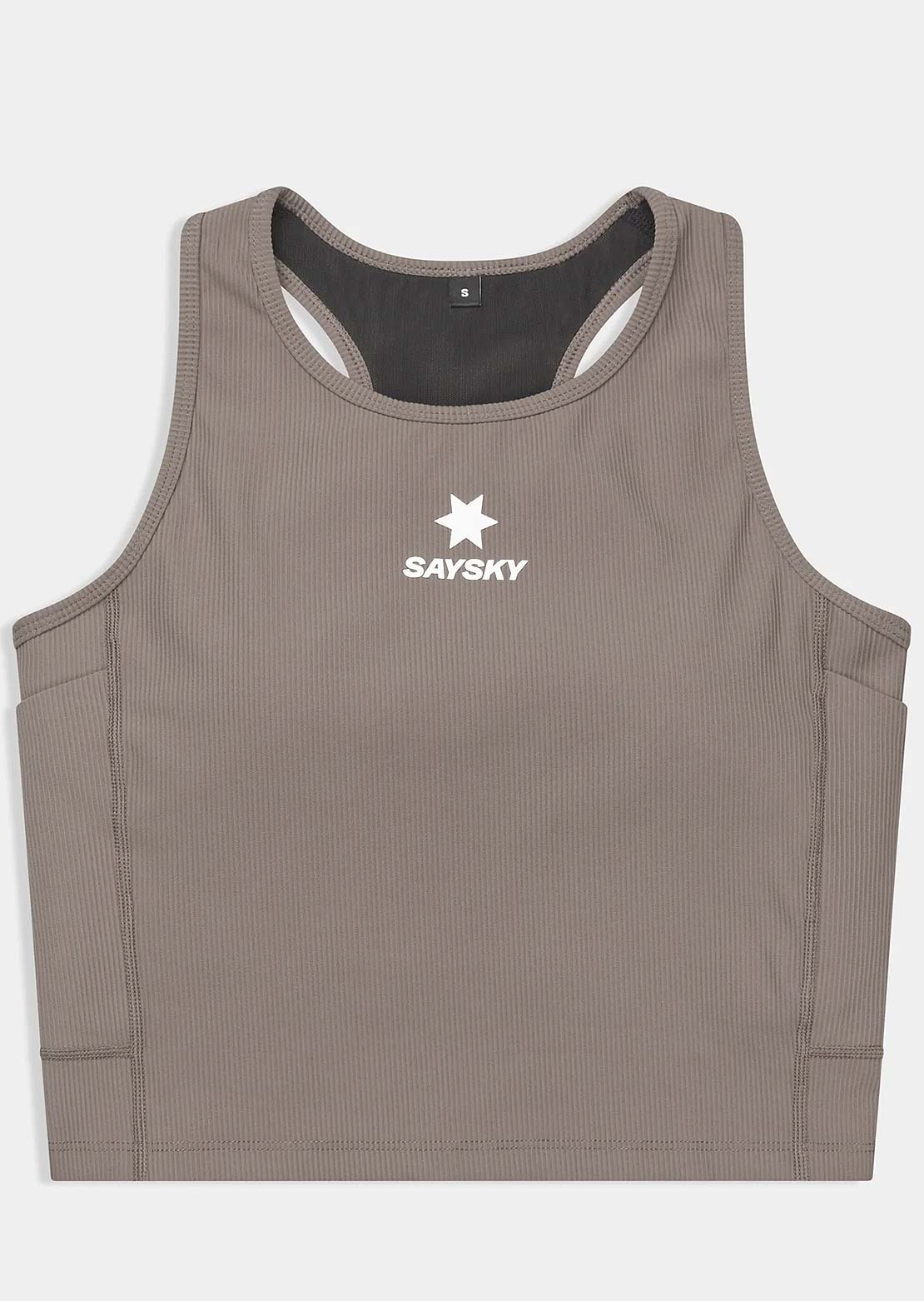 Saysky Women's Combat Rib Crop Top Taupe