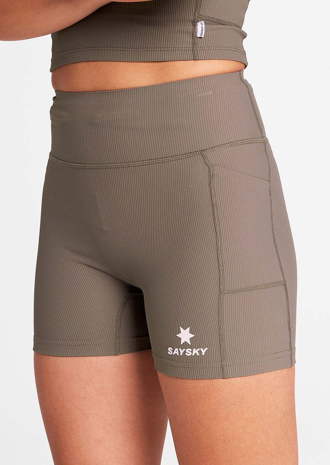 Saysky Women's Combat+ Rib Short 4" Tights Taupe