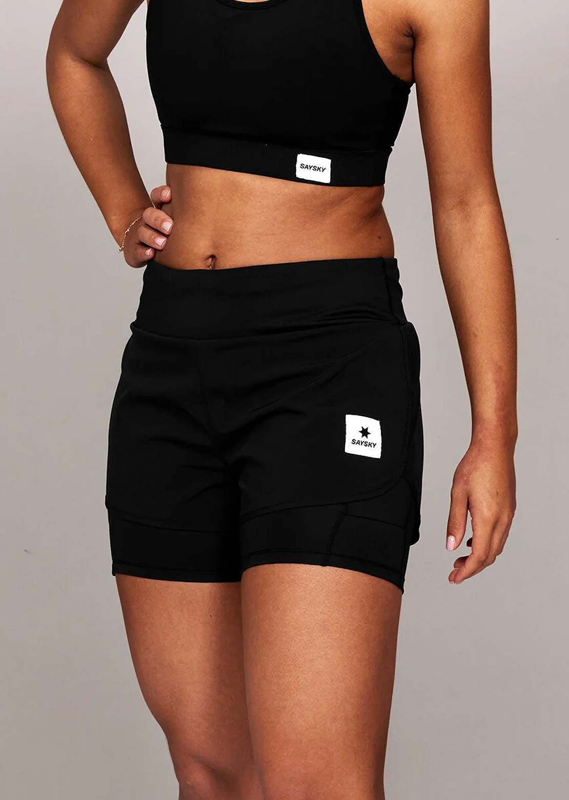 Saysky Women's Pace 2 in 1 3" Shorts Black