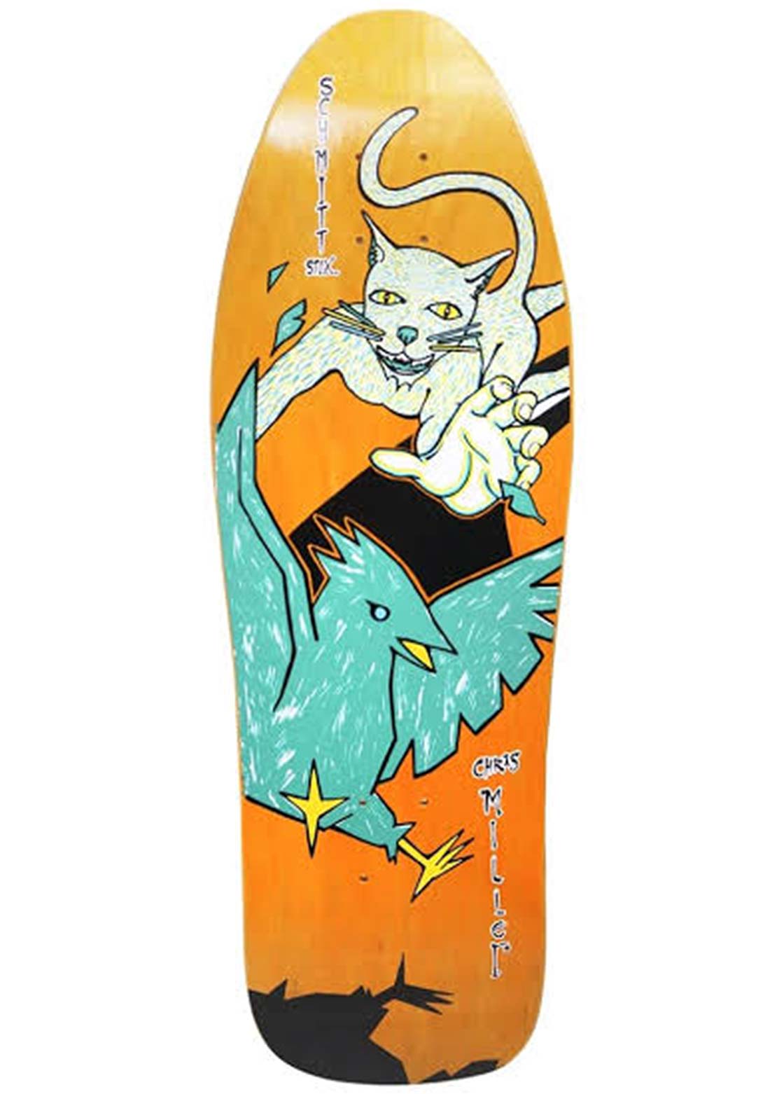 Schmitt Stix Chris Miller Cat Bird Skateboard Deck